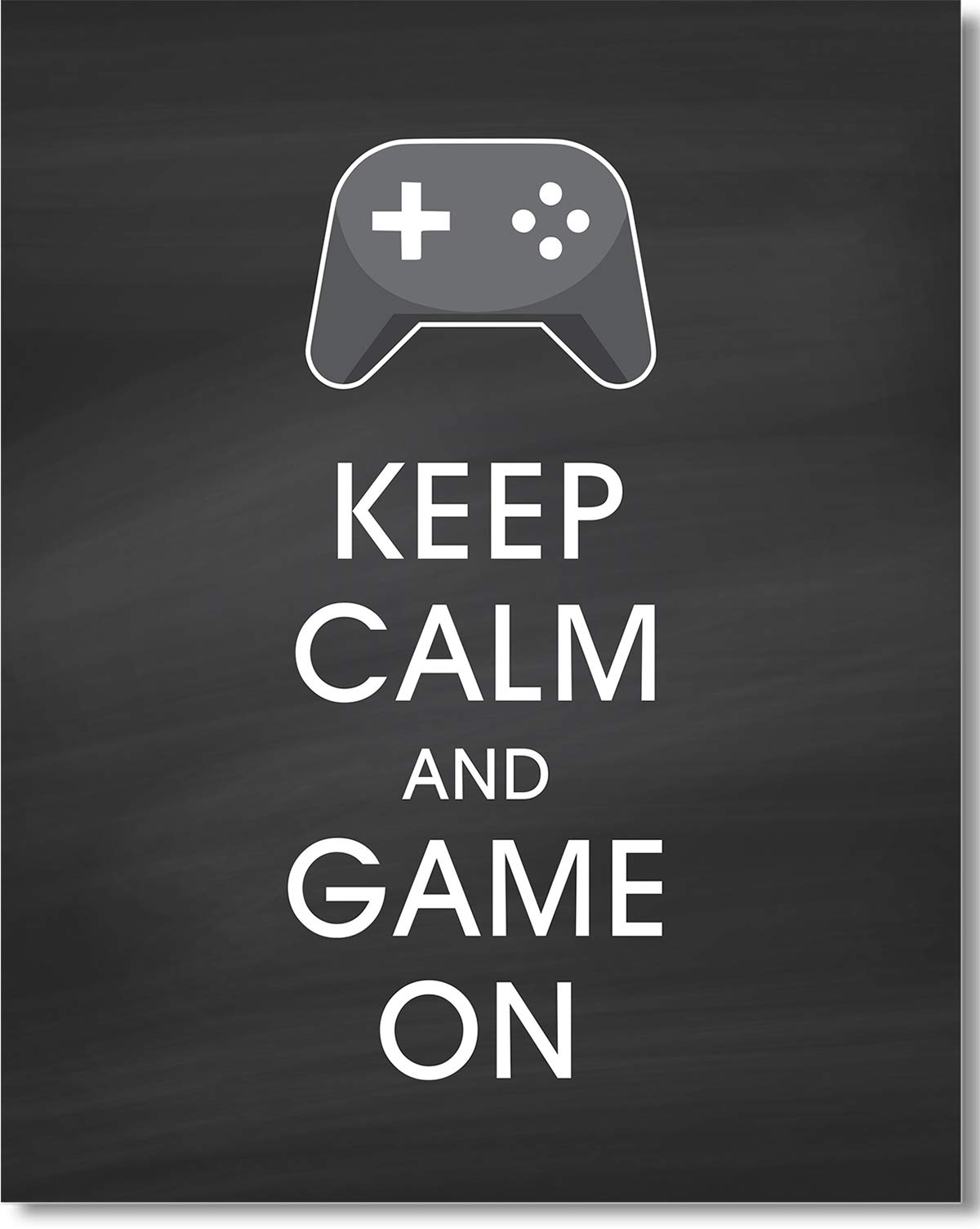 Keep Calm and Game On Wall Art Print - 24x30 Inch Unframed Canvas Poster - Perfect for Gaming Room Decor, Man Cave, Basement & Gamer Gifts - Great for Esports Fans & Video Game Lovers