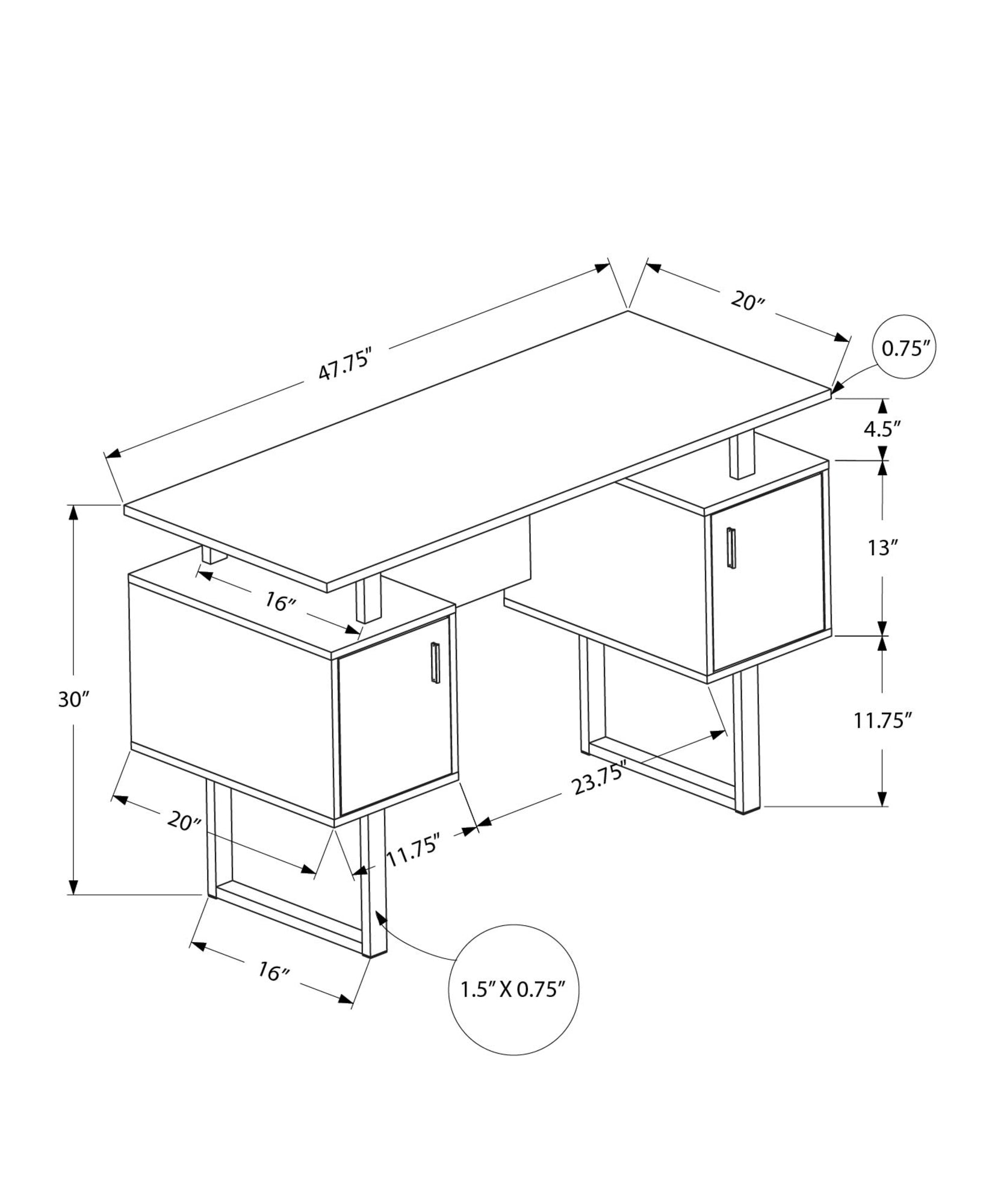 48L Black Laminate Computer Desk with Storage Shelves - Modern Home Office Workstation for Small Spaces, Gaming & Study - Sturdy Writing Desk with Keyboard Tray & Cable Management