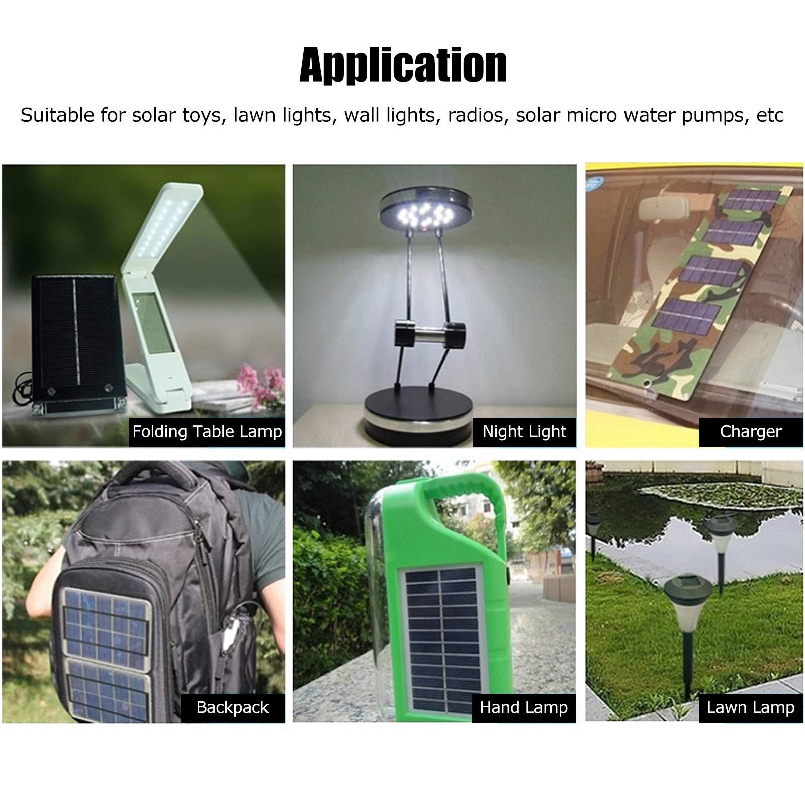 4Pcs 0.45W 2V 58x58mm PET Solar Panel Charger - DIY Solar Charging Board Module for Outdoor, Camping, RV, and Emergency Power Supply - Portable Solar Power Accessories
