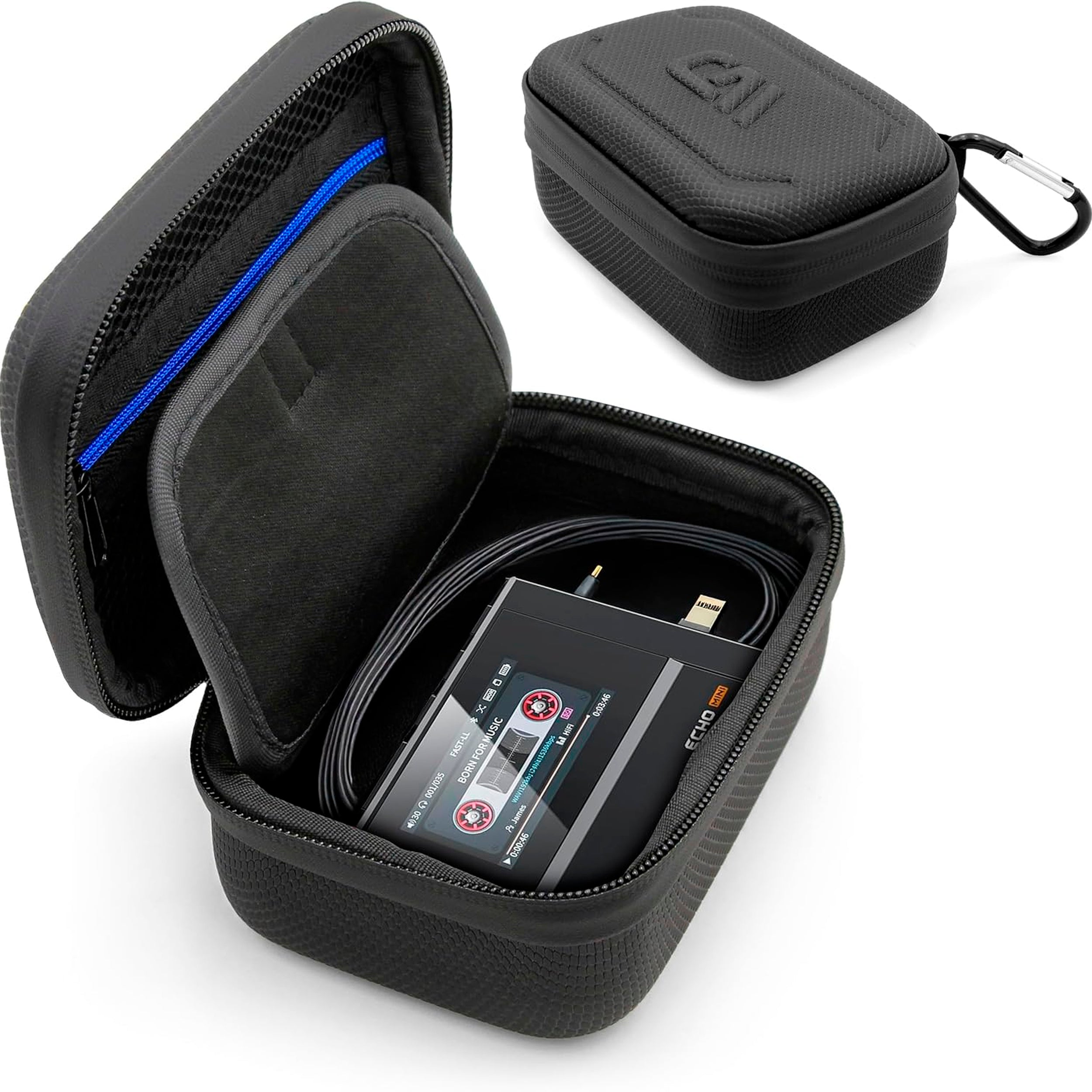 CASEMATIX Travel Case for SnowSky Echo Mini & FiiO DAP Music Players - Protective Storage with Cable & Earbuds Organizer | Perfect for Travel, Commuting & Music Enthusiasts