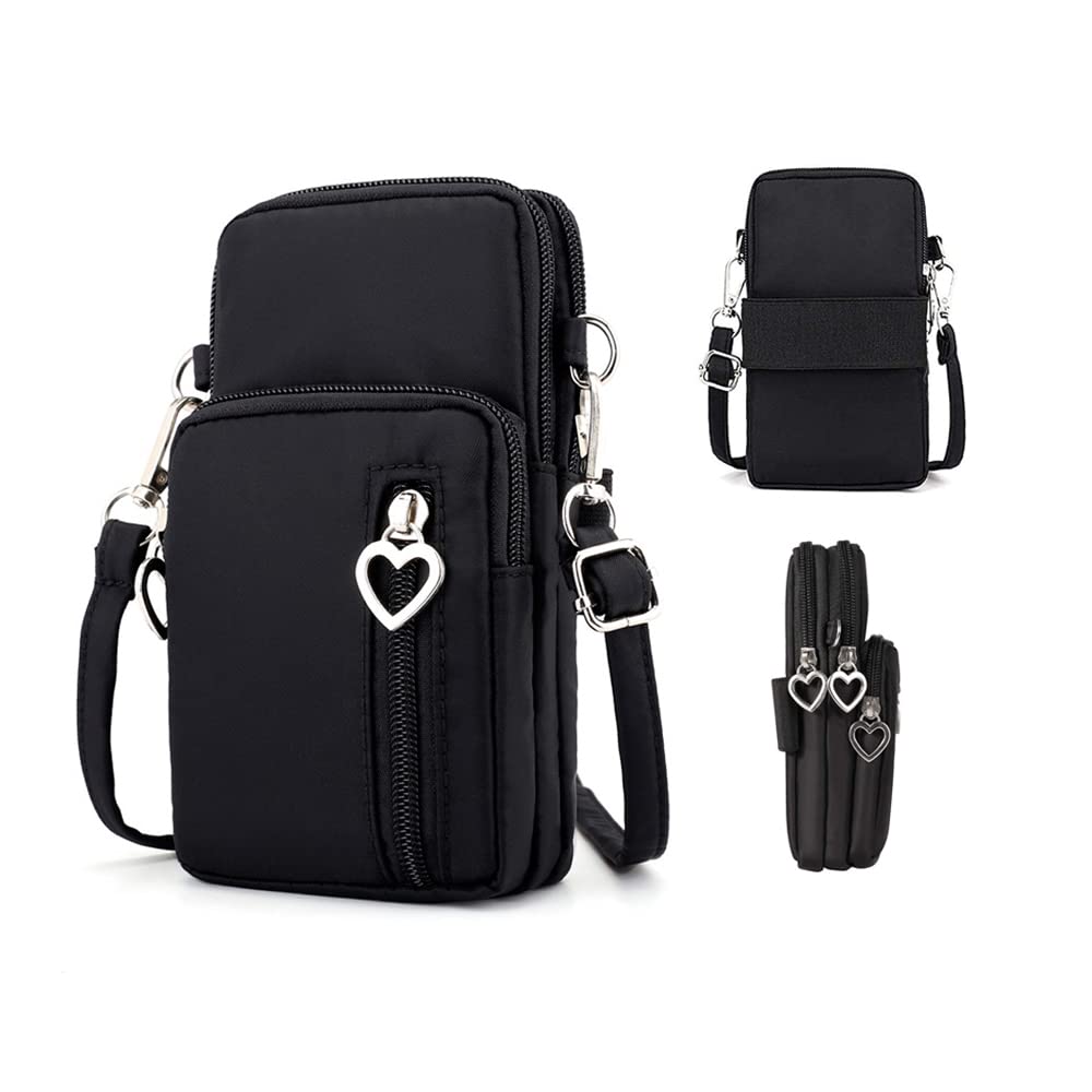 Compact Crossbody Phone Bag for iPhone 13/14/15 Pro, Galaxy S23/S24/S22/S21 & Pixel 8/7a/6 - Slim Shoulder Purse with Wallet & Armband - Perfect for Travel, Gym & Everyday Use
