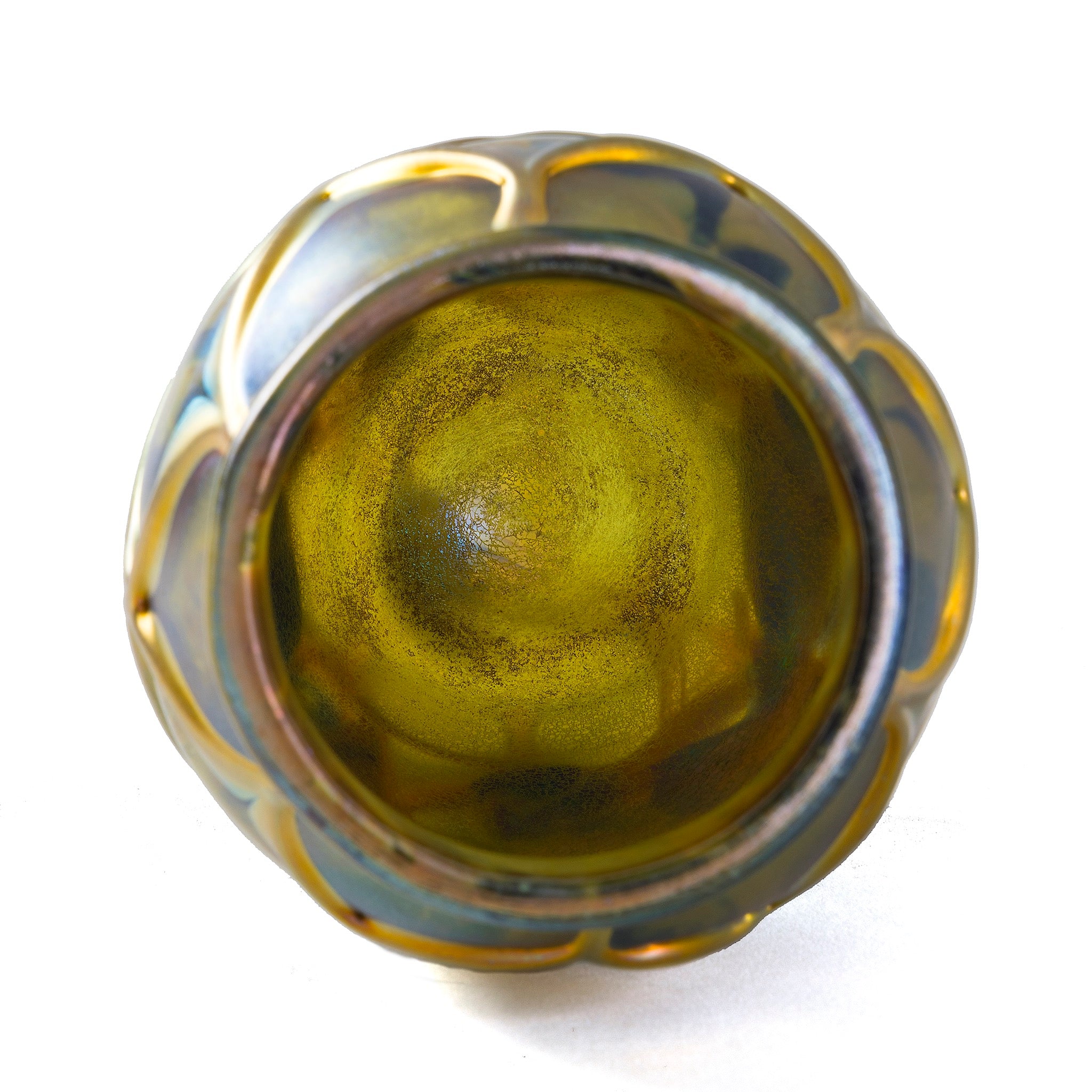 Tiffany Studios New York Decorated Beehive Paperweight Vase - Antique Glass Art for Home Decor, Office Desk & Collectible Display