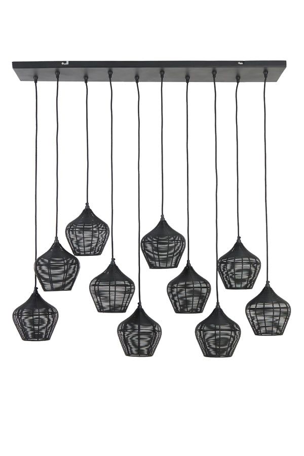 Alvaro 5/10Lt Vintage Hanging Lamp - Antique Bronze & Matte Black Finish | Perfect for Dining Room, Living Room & Bedroom Lighting