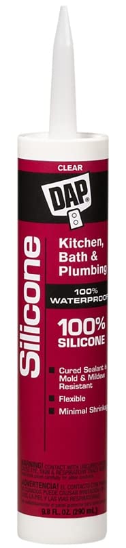 Dap 100% Silicone Kitchen and Bath Sealant - Waterproof, Mold Resistant Caulk for Showers, Sinks, Tiles, Countertops and More