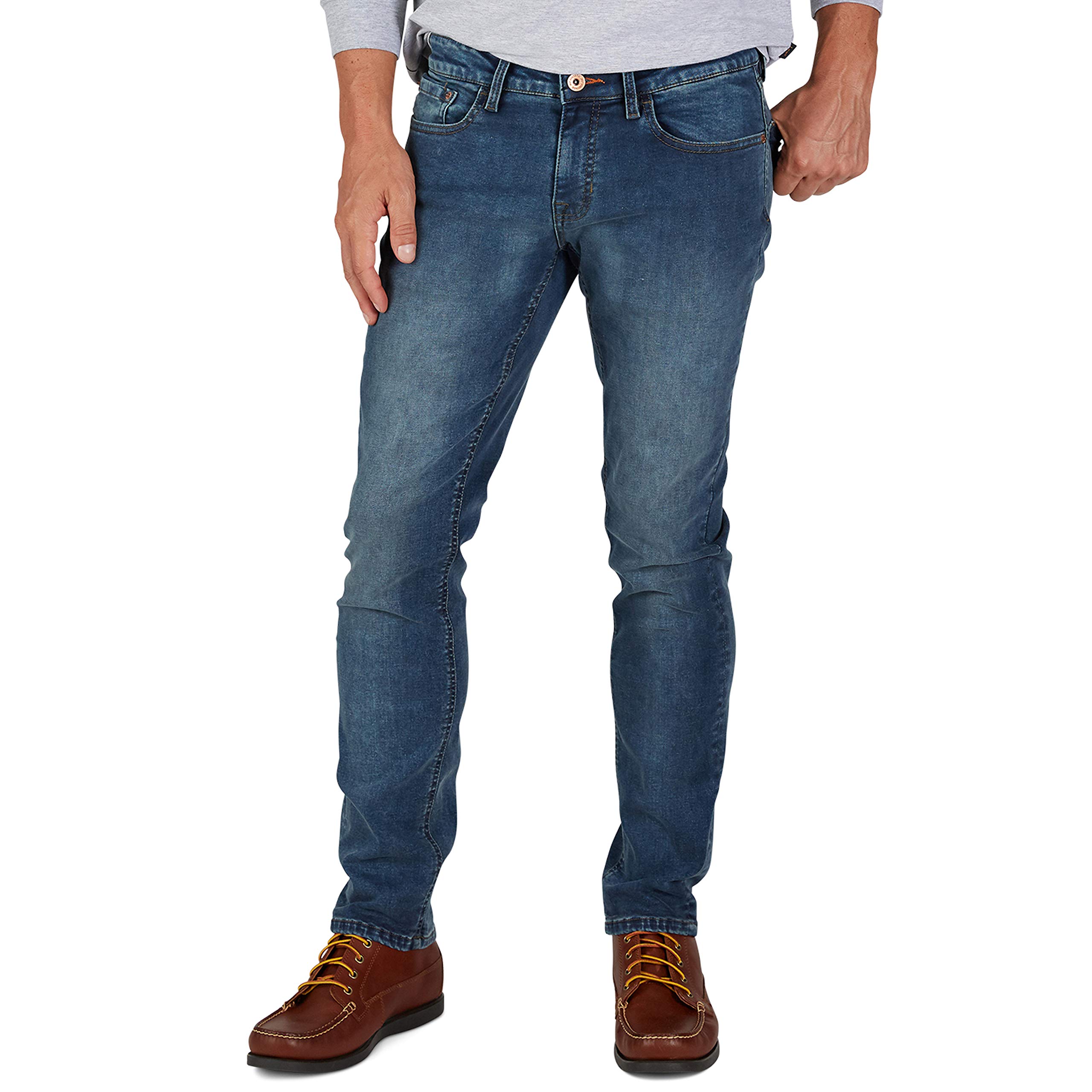 Vintage Men's Weatherproof Stretch Jeans - Super Soft Slim Fit Denim Pants for Men in Blue & Black | Perfect for Outdoor Adventures, Casual Wear & Everyday Comfort