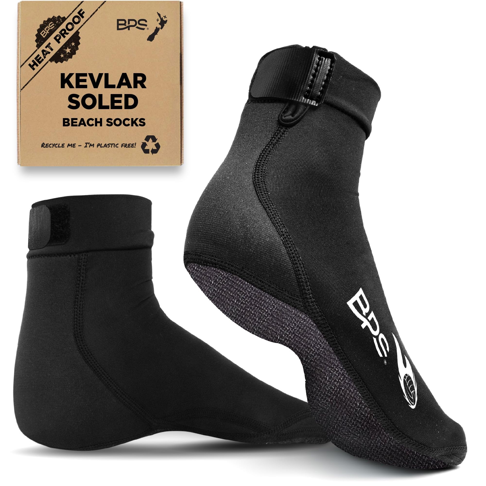 BPS New Zealand 'Feet First' Beach Volleyball Soccer Sand Socks - Flexible Kevlar Sole Water Shoes for Men & Women - Perfect for Beach Sports, Water Activities & Outdoor Adventures