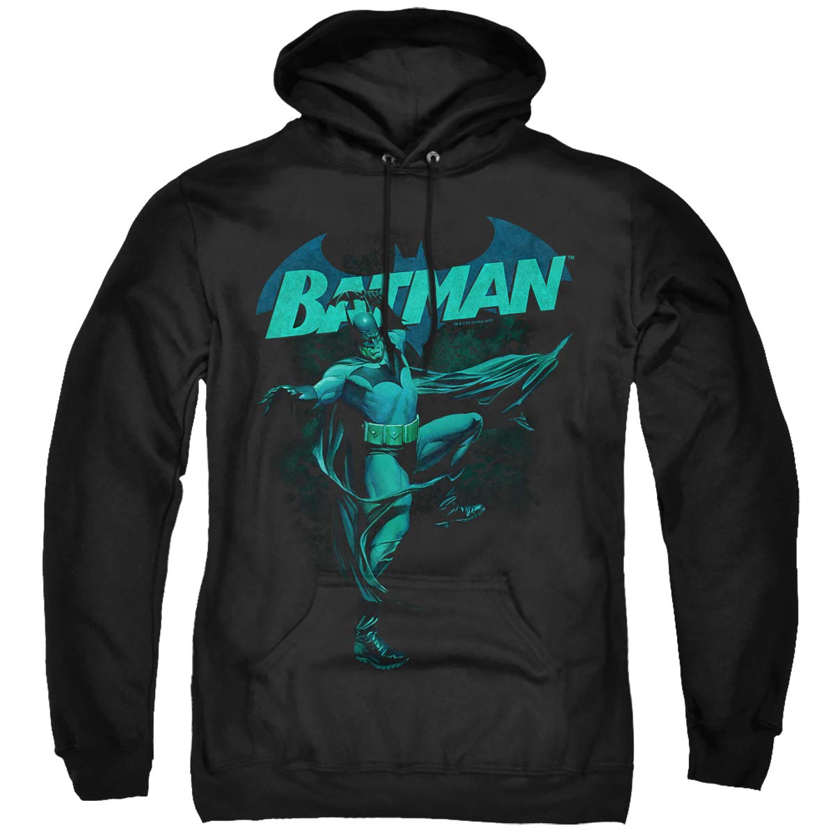 BATMAN Blue Bat Adult Hoodie Fleece Sweatshirt - XX-Large Size | DC Comics Superhero Costume & Casual Wear for Men | Perfect for Halloween, Cosplay, and Everyday Fashion
