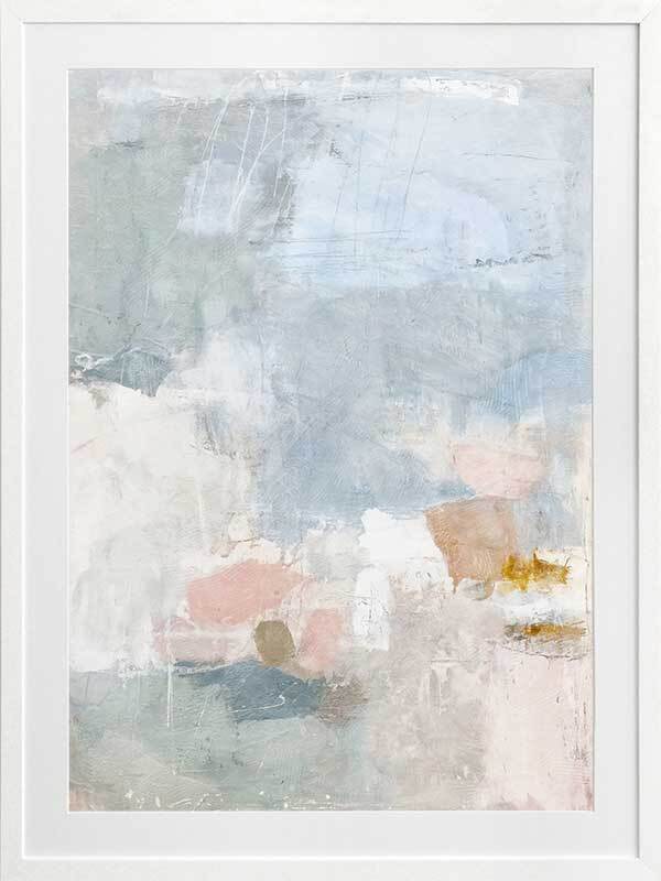 Drifting in the Clouds II Framed Wall Art Print - Modern Abstract Landscape Painting for Living Room & Bedroom Decor