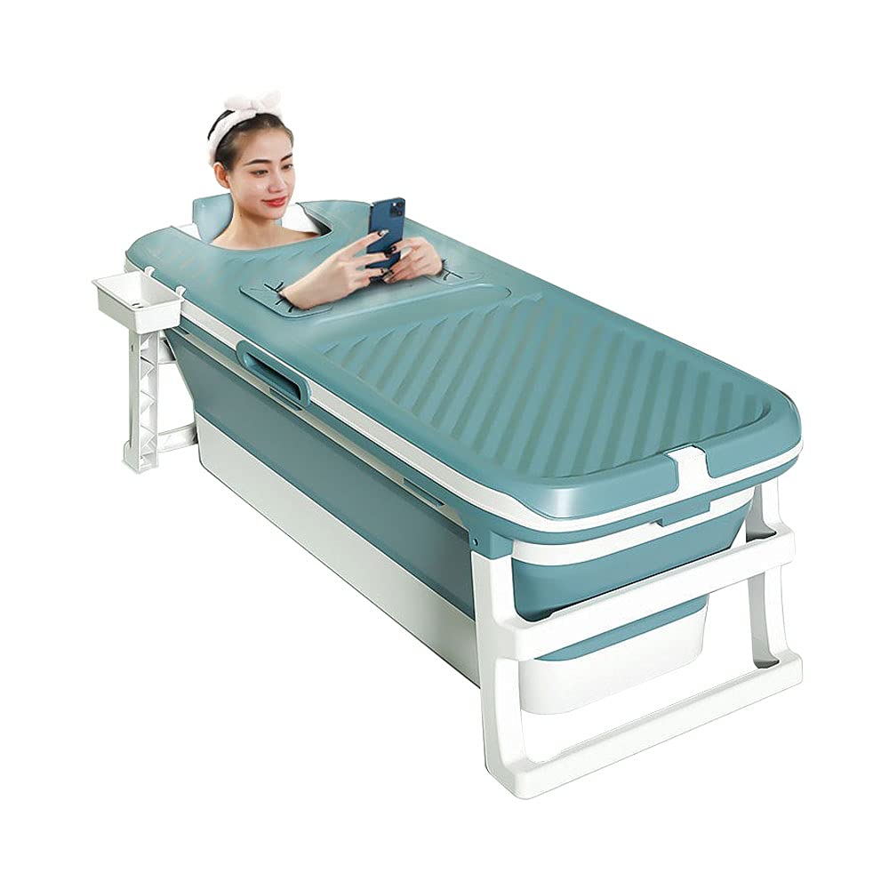 Foldable Bathtub for Adults - Portable Soaking Tub with 53 Inch Length, Ideal for Hot Baths, Ice Baths & Relaxation | Perfect for Small Bathrooms, Apartments & Spa Days at Home