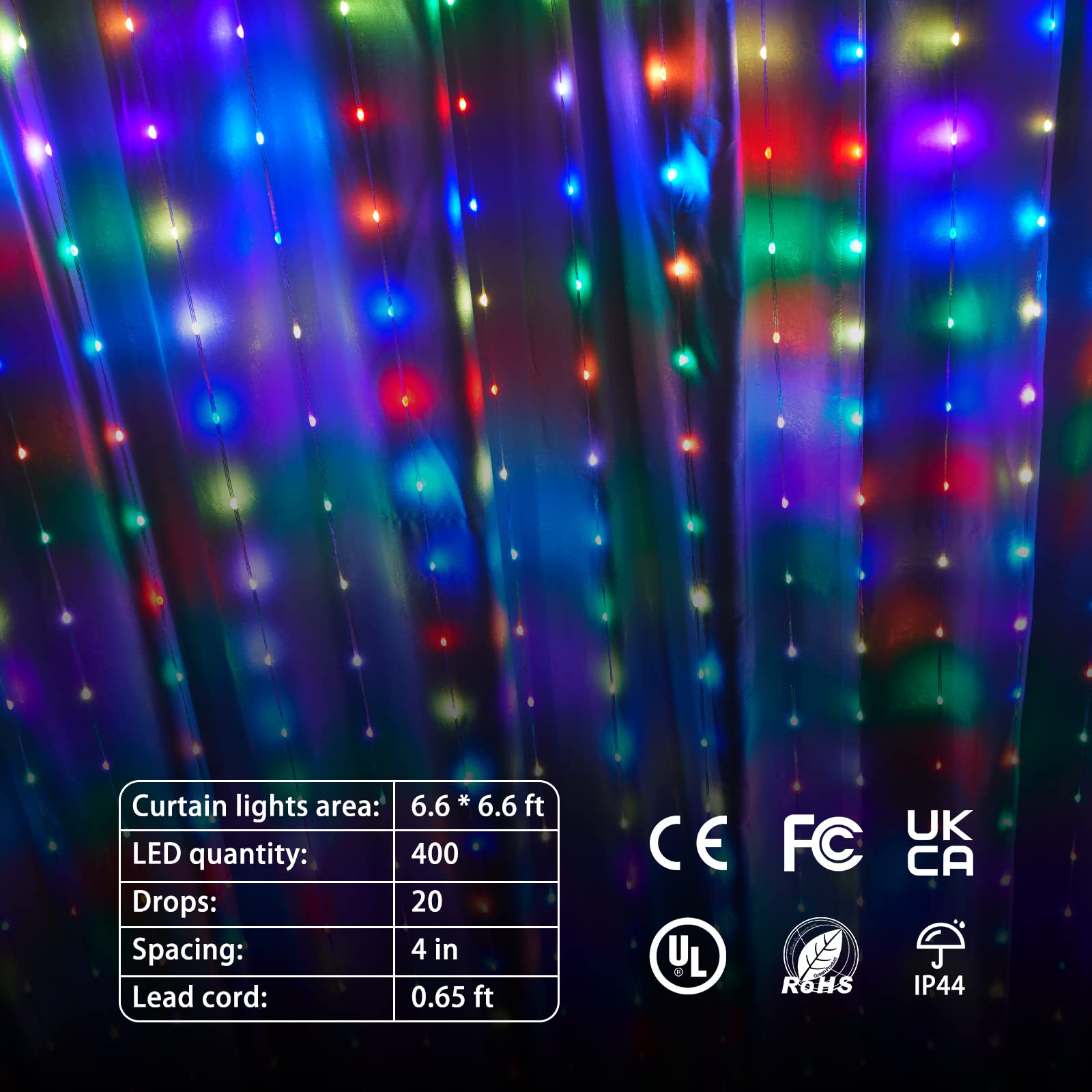 Brightown Smart Curtain String Lights - 400 LED App Controlled Fairy Lights with Music Sync & Remote, DIY Programmable Patterns & Text for Valentine's Day, Christmas, Wedding, Party - Perfect for Indoor & Outdoor Holiday Decorations, Bedroom, Garden, Patio, and Special Events Lighting