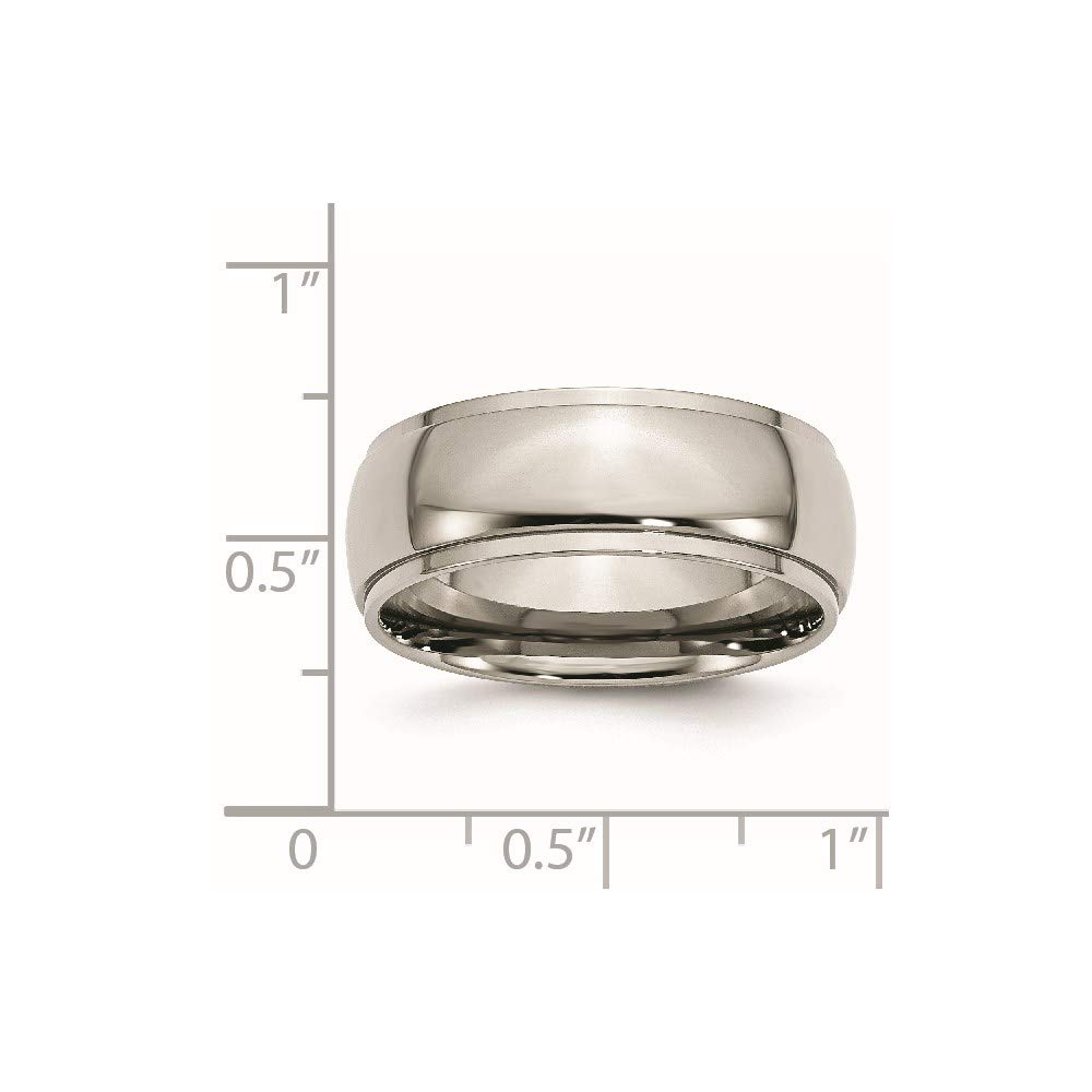 8mm Titanium Ridged Edge Wedding Band Ring for Women - Durable Bridal Engagement Ring, Hypoallergenic Fine Jewelry Gift for Her - Perfect for Anniversaries, Proposals & Special Occasions