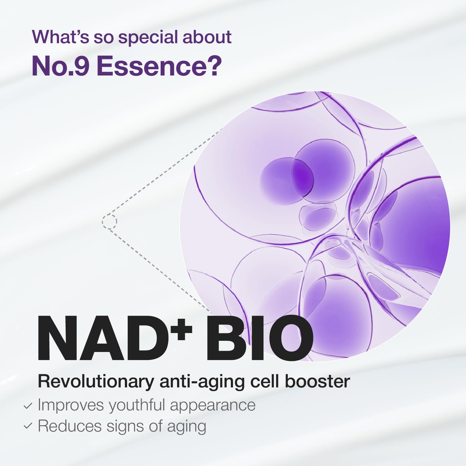 Numbuzin No.9 NAD+ Bio Lifting Silk Essence - Anti-Aging Face Serum with Peptides for Wrinkles, Fine Lines & Firming | Brightens Dull Skin & Improves Elasticity | 1.69 fl oz | Perfect for Night Routine & Mature Skin Care