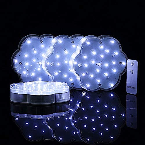 4 Pack White 6-Inch LED Vase Lights - Battery Operated Floral Centerpieces for Wedding, Reception, Party & Home Decor - Perfect for Table Decorations, Holiday Events and Romantic Ambiance