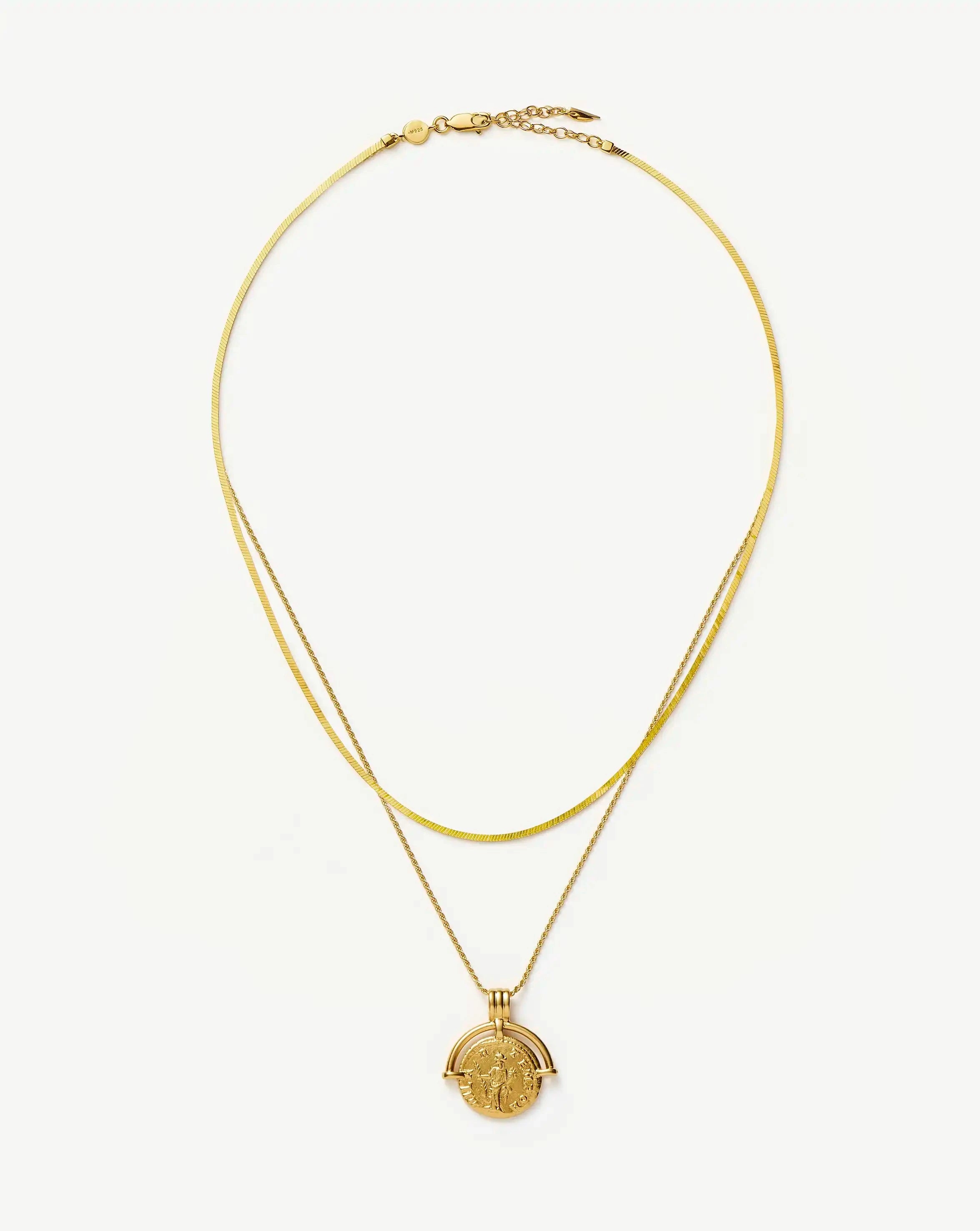 Lucy Williams Roman Arc & Snake Necklace Set - 18k Gold Plated & Vermeil Jewelry for Women | Elegant Layered Necklace for Date Night, Party & Special Occasions