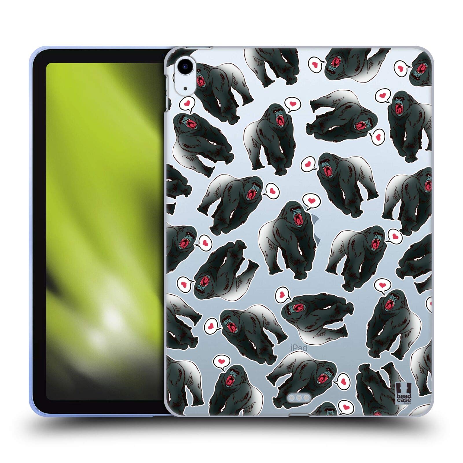 Funny Gorilla Love Apes Soft Gel Case for Apple iPad Air 2020/2022 - Cute Protective Cover for School, Work & Travel - Head Case Designs