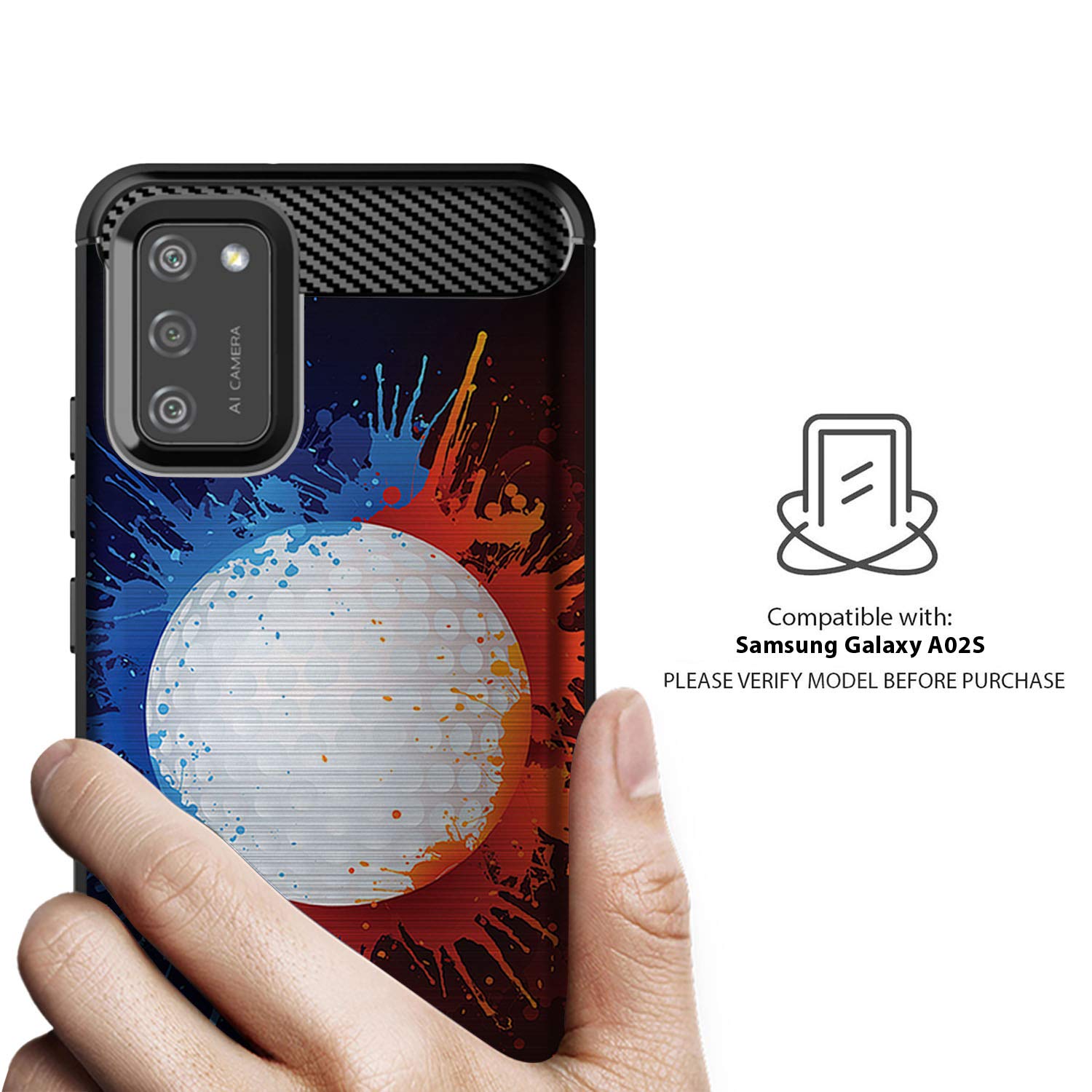 Samsung Galaxy A02s Case - Flex Max Matte TPU Slim Protective Cover | Shockproof & Anti-Scratch | Perfect Fit for Galaxy A02s/A02 | Ideal for Golf, Sports & Outdoor Activities