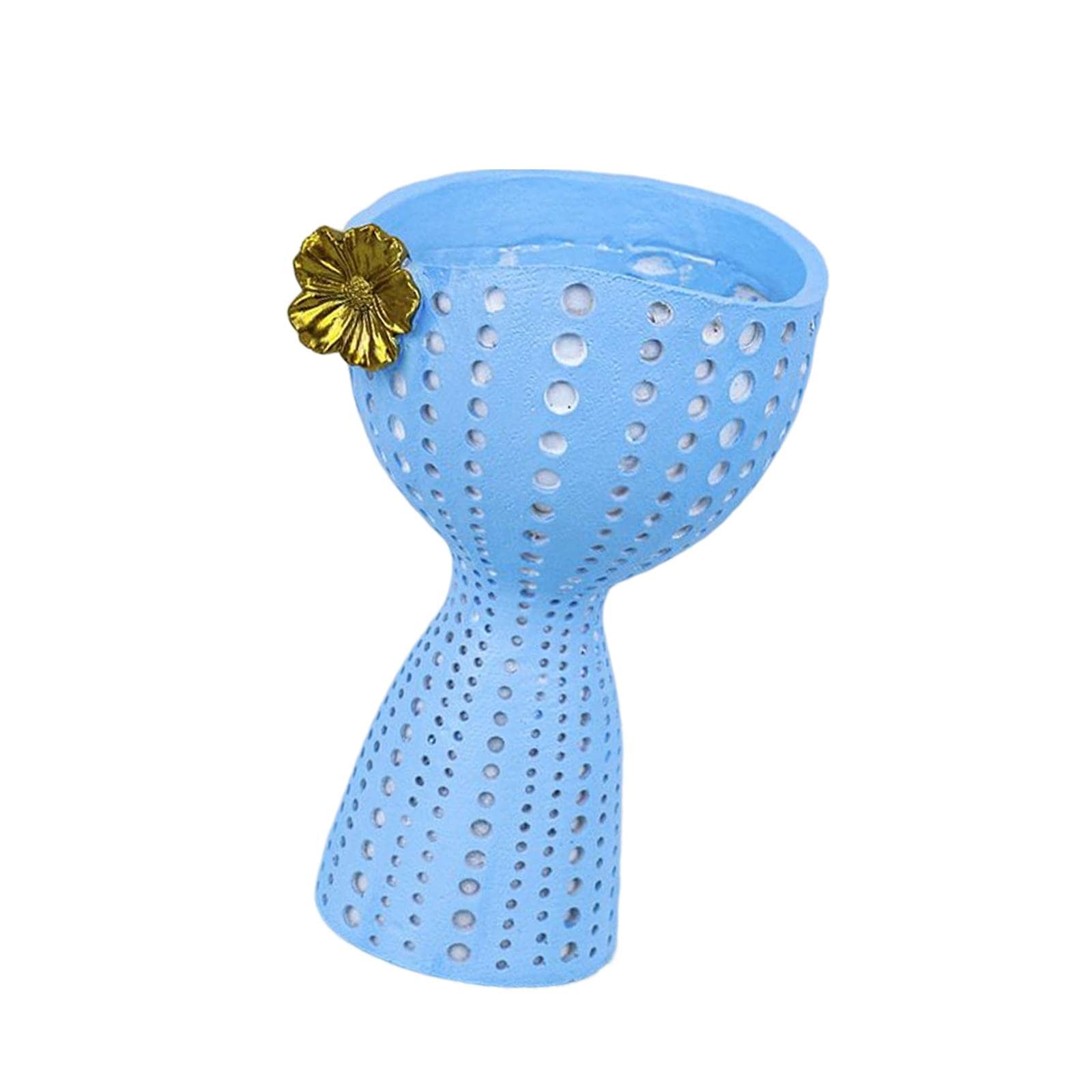Modern Ceramic Tabletop Vase Planter with Drainage Hole - Bonsai Bust Sculpture for Flower Arrangement, Home & Hotel Decor (Blue) | Perfect for Living Room, Office & Wedding Centerpieces
