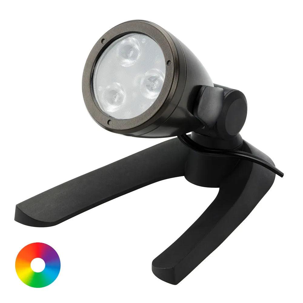 4.5 Watt RGB LED Color Changing Spotlight - Indoor/Outdoor Landscape Lighting for Garden, Patio, and Holiday Decor
