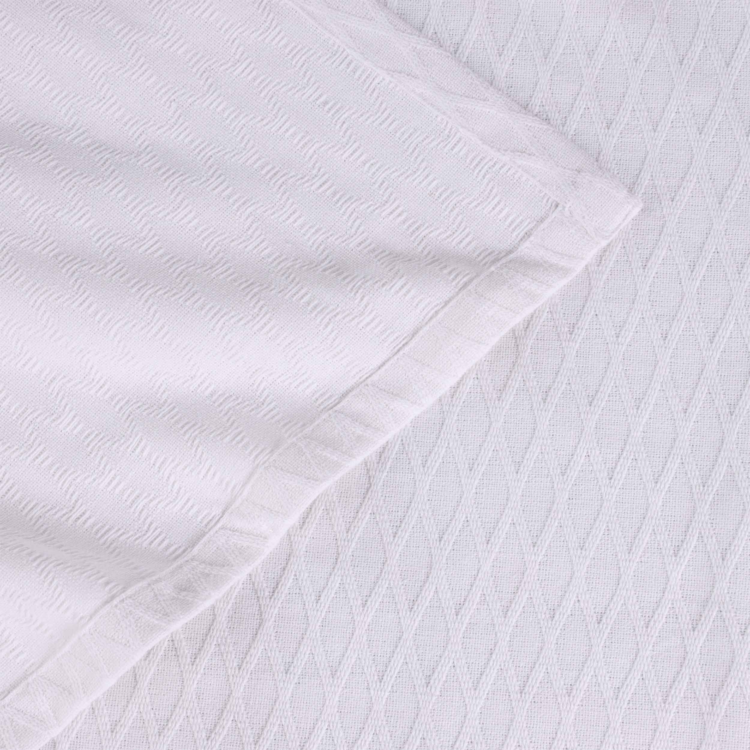 Premium Cotton All-Season Diamond Pattern Bed Blanket & Sofa Throw - Soft Cozy Blanket for Bedroom, Living Room, Travel and Gift Giving