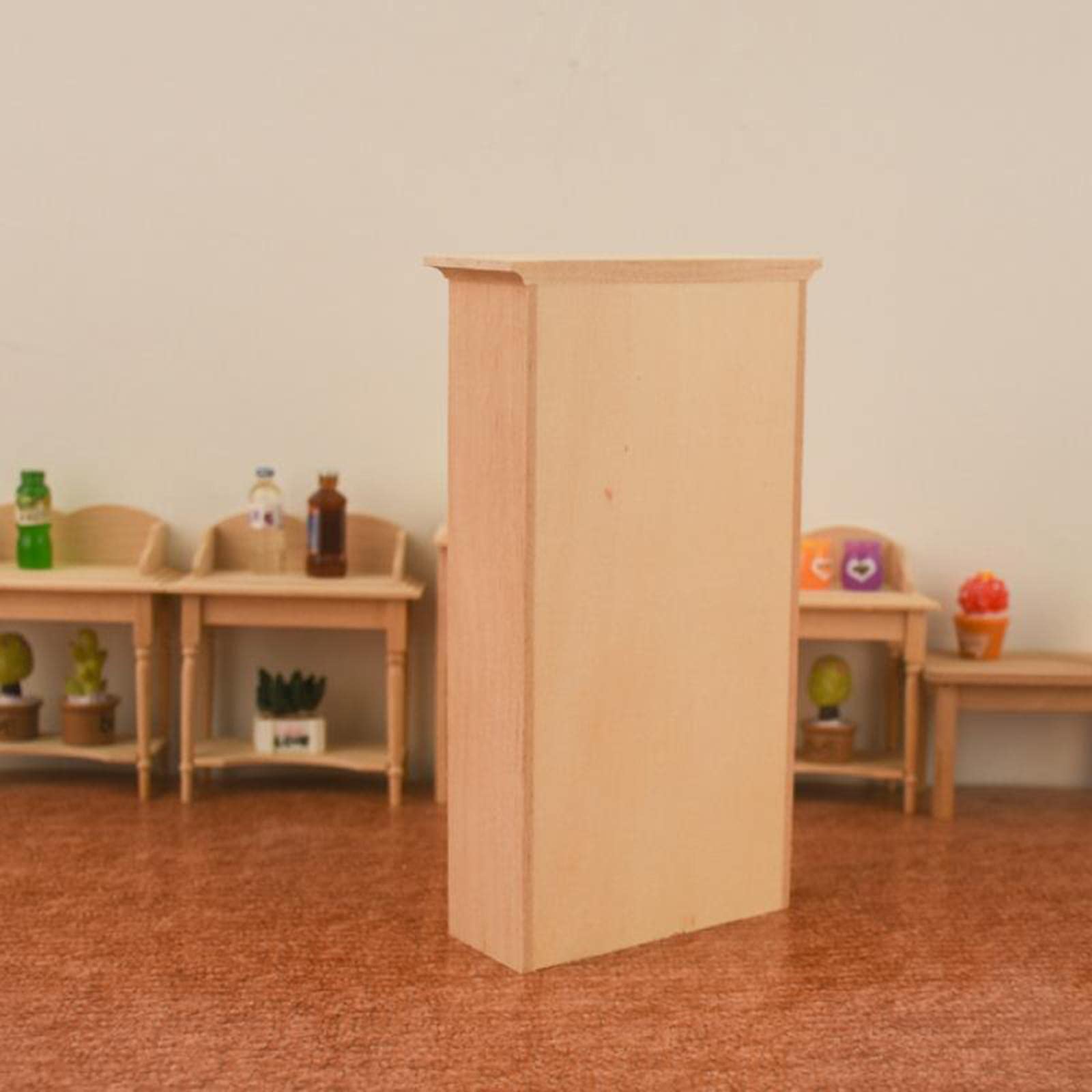 1/12 Scale Miniature Cabinet Bookshelf Model - Dollhouse Furniture Decor for DIY Miniature Scenes, Room Displays & Collector's Showcase