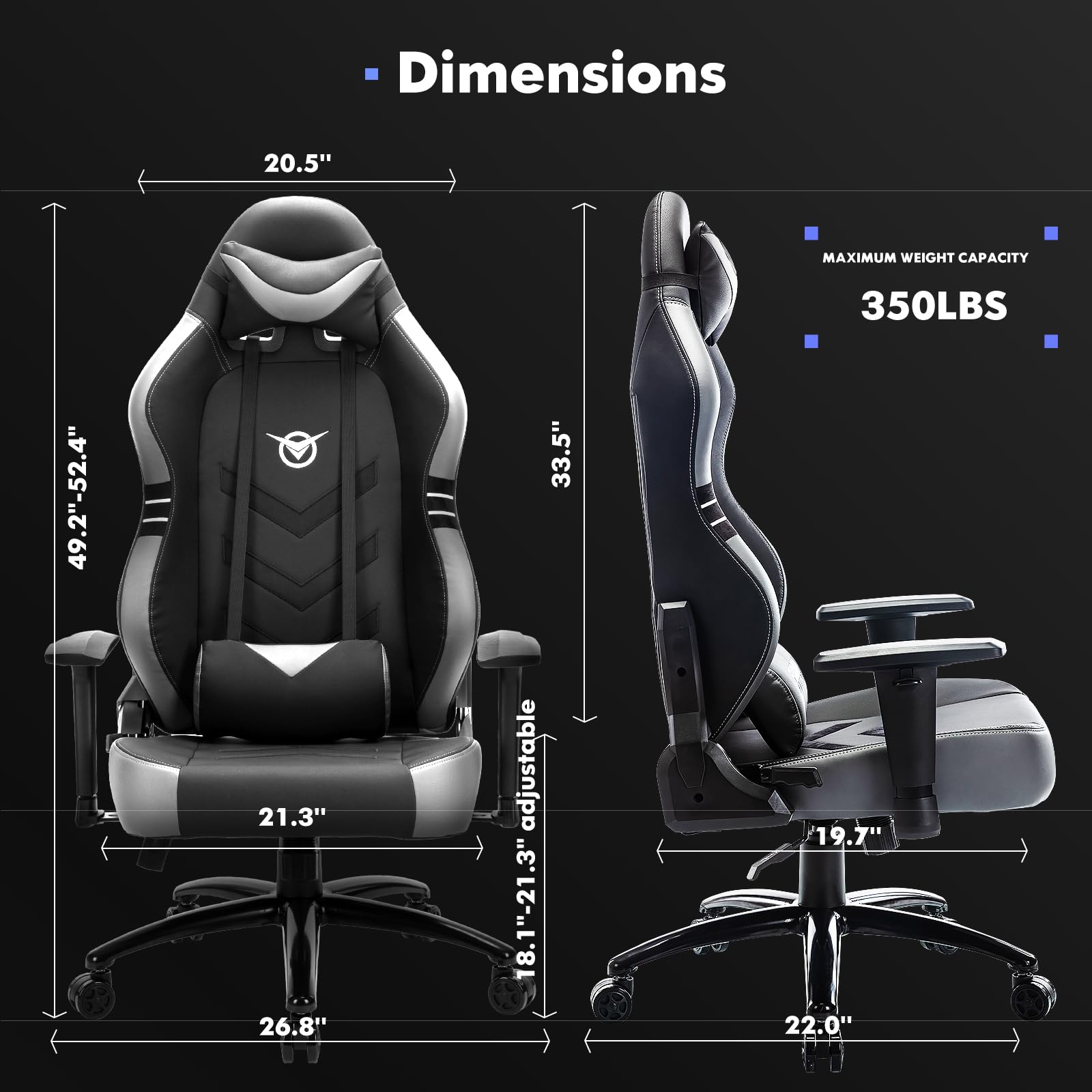COLAMY Big and Tall Gaming Chair - Ergonomic High Back Office Chair with Wide Seat for Adults, Heavy Duty Computer Desk Chair for Gamers & Professionals - Perfect for Home Office, Gaming Setup and Workstations