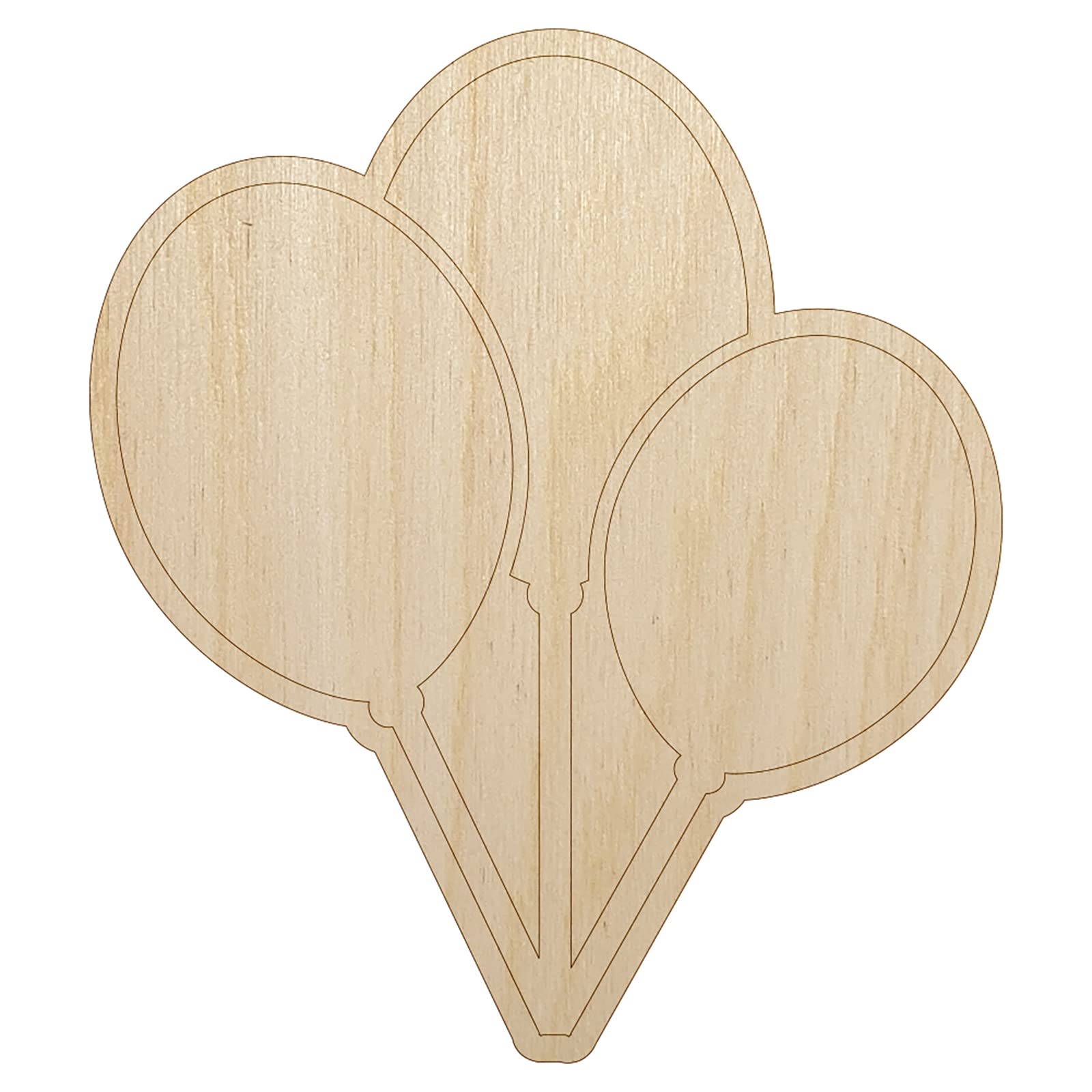 DIY Unfinished Wood Birthday Balloons Trio Cutouts - 1/8 Inch Thick, 6.25 Inch Size - Perfect for Craft Projects, Scrapbooking & Party Decorations