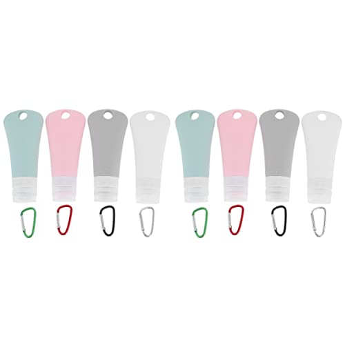 FRCOLOR 8-Pack Silicone Travel Shampoo Bottles - Leak-Proof Squeeze Tubes for Toiletries - Perfect for Air Travel, Gym, Camping & Vacation Essentials