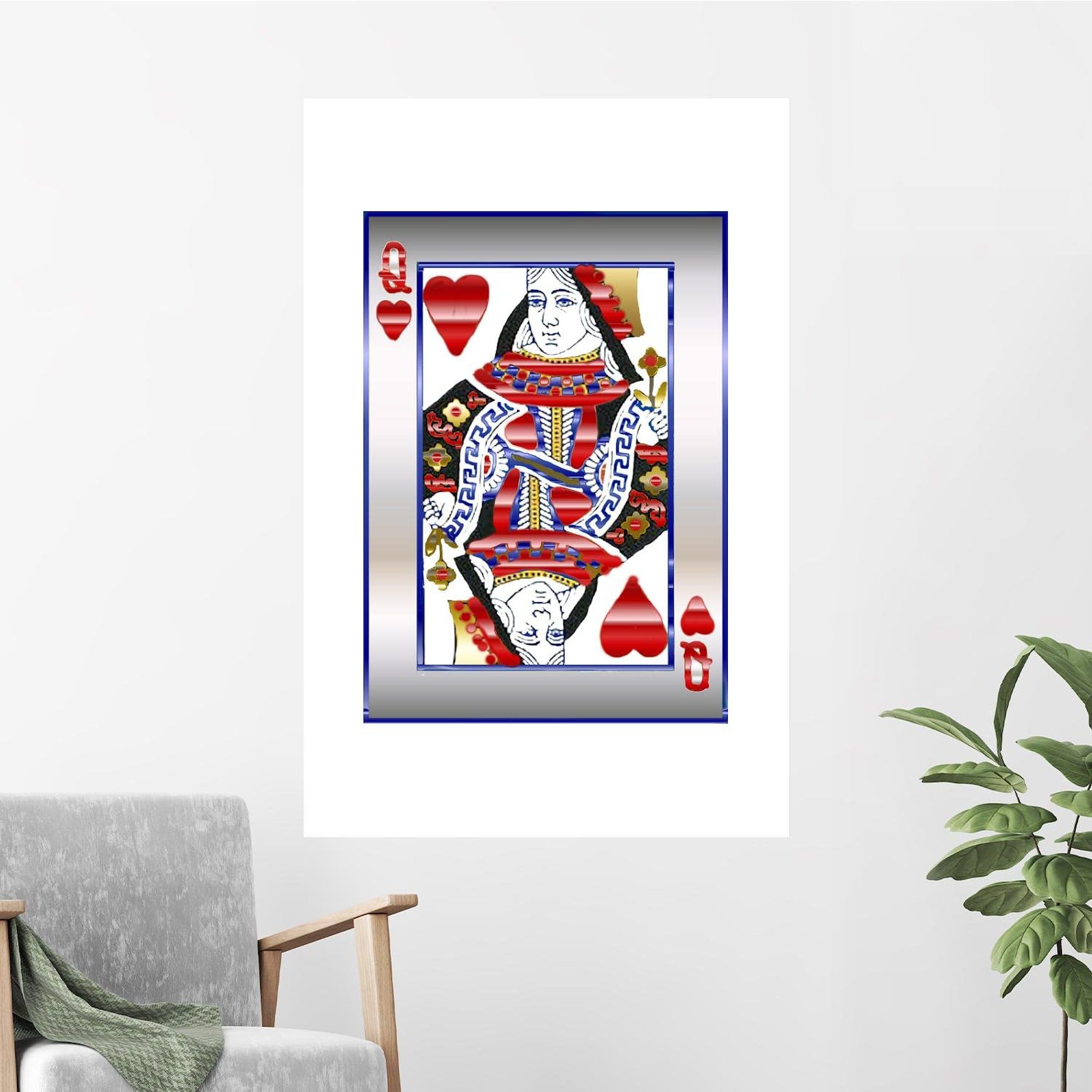 Queen of Hearts 23x35 Inch Heavy Semi-Gloss Paper Poster - Perfect for Home Decor, Office Wall Art, and Gift Giving