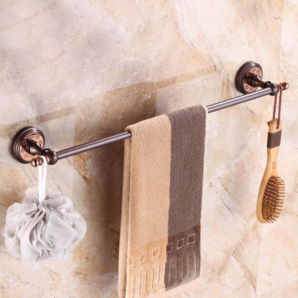 Orb Rose Gold Towel Bar - 40cm Copper Brushed Single Towel Rack for Bathroom | Modern Bathroom Accessories & Decor | Perfect for Spa, Guest Bath, or Master Bathroom