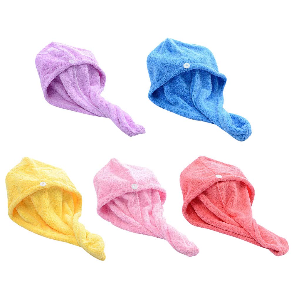 Valcatch Quick-Drying Hair Towel Hat for Women - Coral Fleece Bath Shower Cap for Wet Hair, Soft & Absorbent Hair Wrap for Swimming, Spa, Salon & Home Use