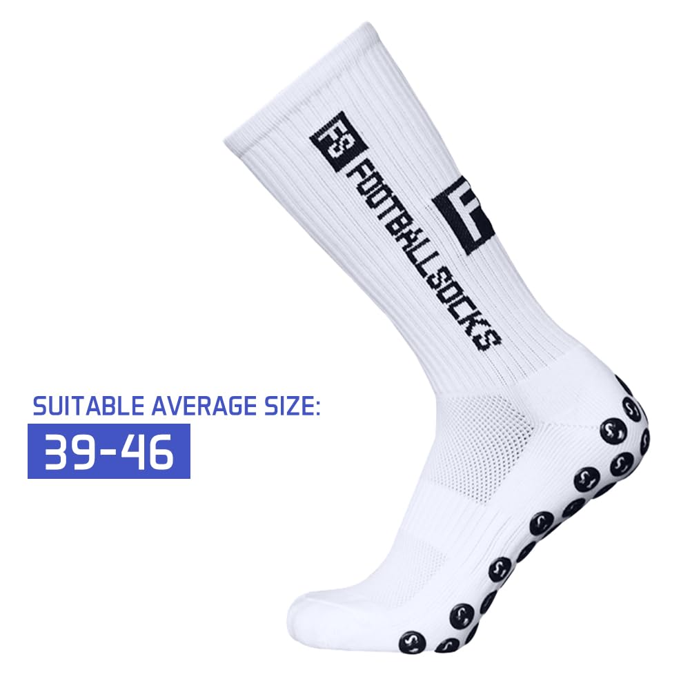 Lixada Unisex Compression Football Socks for Kids & Men - Anti-Slip Athletic Running Soccer Socks with Grips - Perfect for Outdoor Sports, Training & Match Play