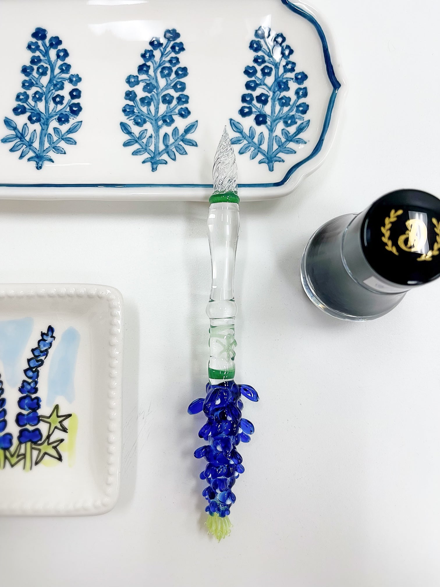 Bluebonnet Glass Dip Pen - Limited Edition Calligraphy Pen for Hand Lettering, Art & Craft - Perfect for Journaling, Scrapbooking & Gift Writing