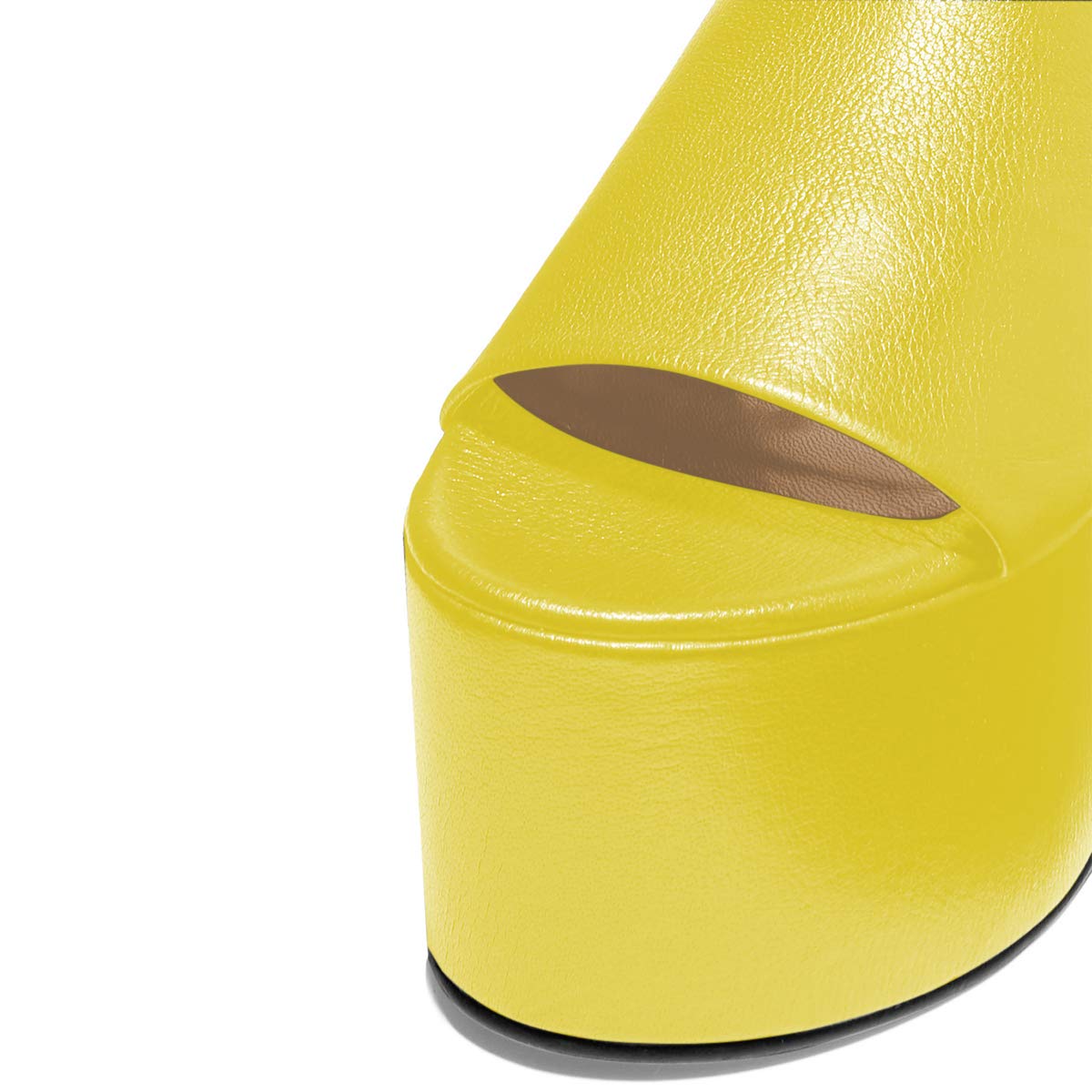 YDN Women's Super Thick Platform High Wedge Heel Sandals - Open Toe Summer Slide Slippers for Casual Wear, Beach & Vacation