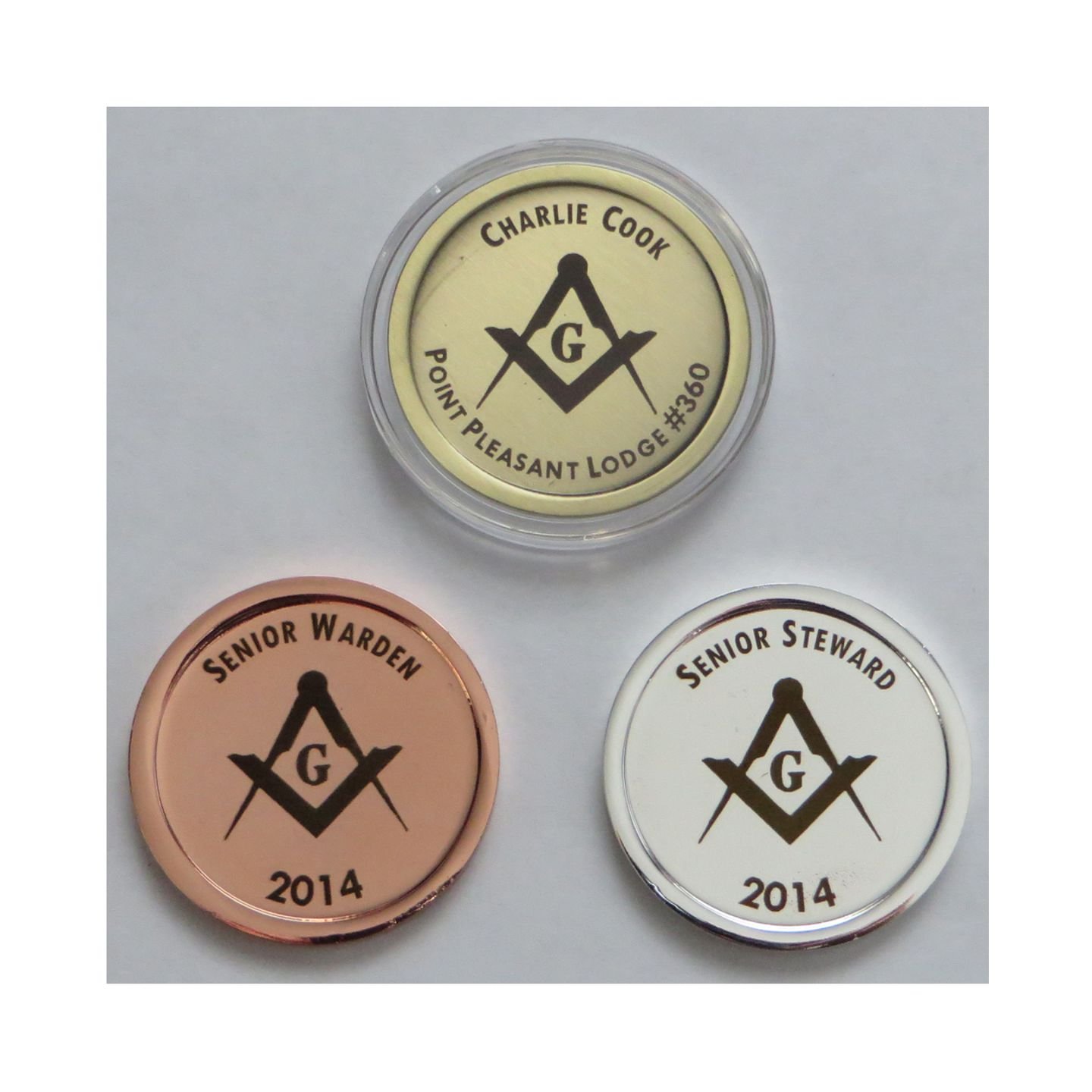 Custom Personalized Laser Engraved Masonic Officer Commemorative Coin - Perfect for Lodge Ceremonies, Awards & Masonic Collectors