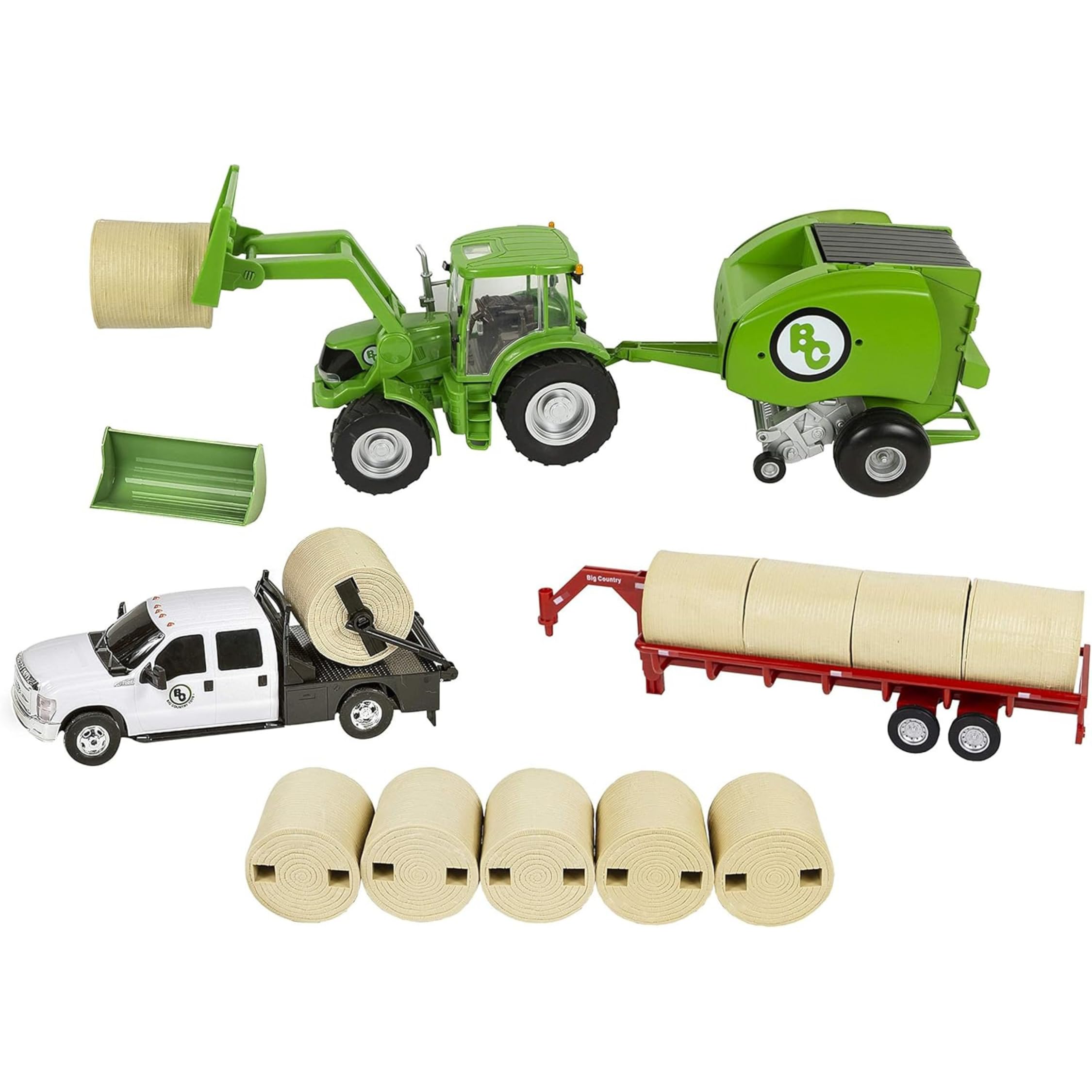 Big Country Toys 17-Piece Farm Toy Hay Baling Set for Kids Ages 3+ - Realistic Pretend Play Tractor Accessories for Toddlers & Preschoolers - Perfect for Farm-Themed Birthday Gifts & Educational Role Play
