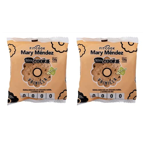 Fitcook Healthy Vanilla & Chocolate Cookies - Gluten Free, Dairy Free, No Flour, No Added Sugar, Keto Friendly Snacks (2-Pack, Vanilla Flavor) | Perfect for Low-Carb Diets, Weight Loss & On-the-Go Healthy Treats