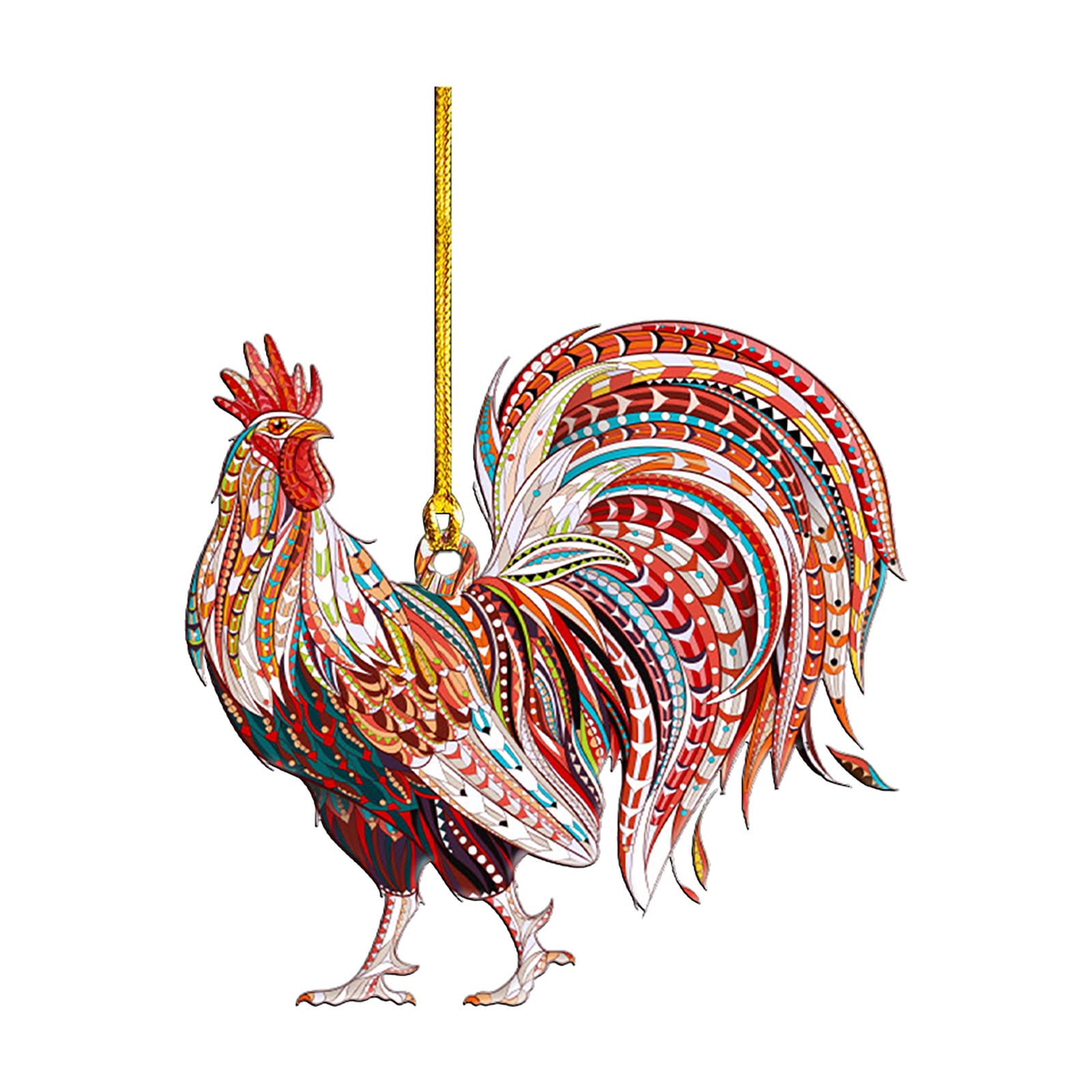 Acrylic Chicken Christmas Ornaments - Outdoor Holiday Decorations, Plastic Hanging Decor for Xmas Tree, Yard, and Home - Perfect for Festive Season, Gifts & Party Decor