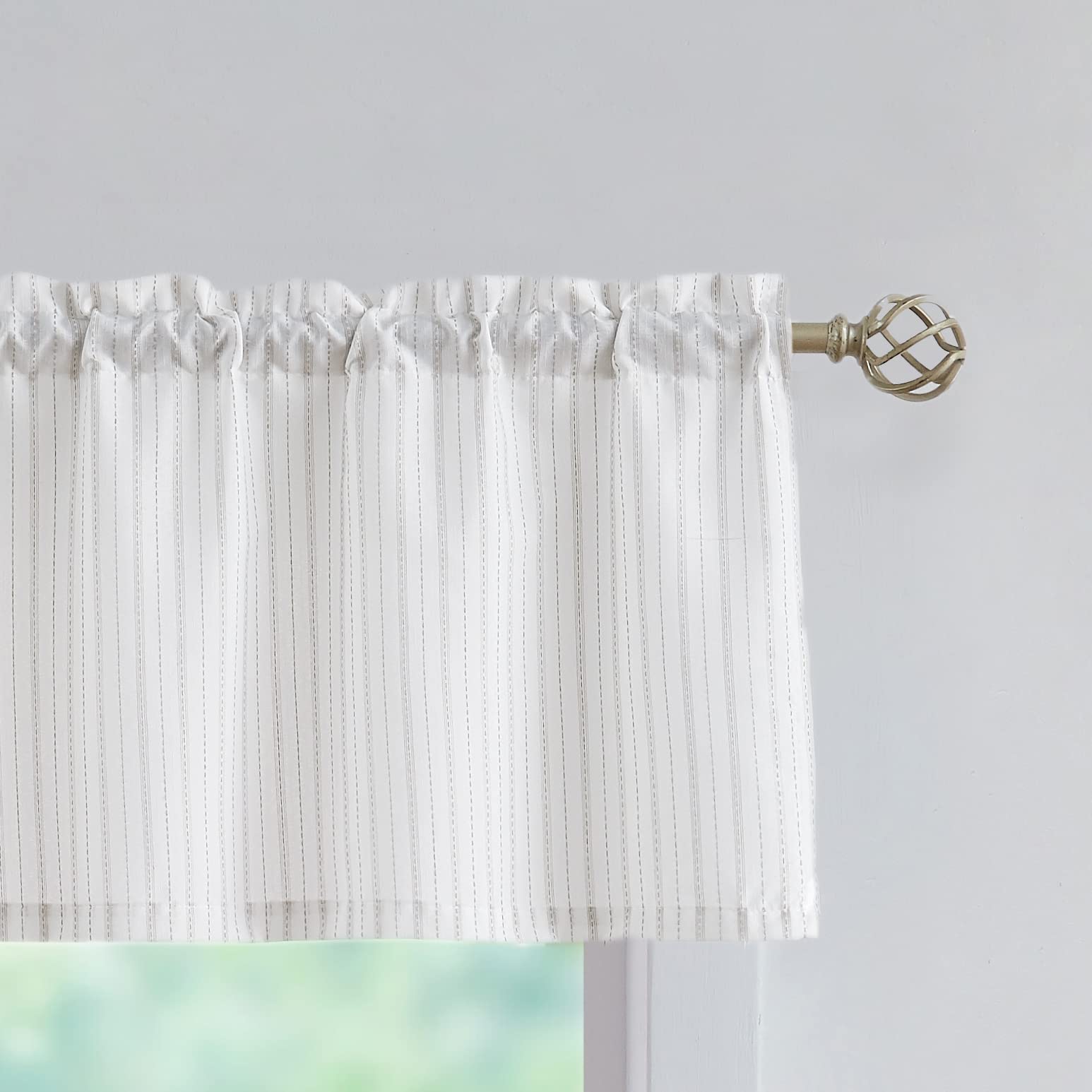 Boho Rustic Striped Kitchen Curtains - 54