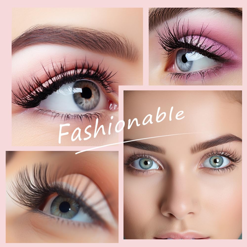 Fan Mascara Brush - Clump-Free Bent Lash Wand for Beginners (4PCS) - Perfect for Travel & Daily Makeup