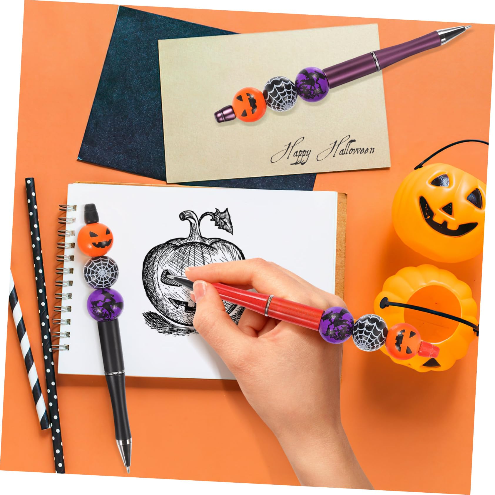 NUOBESTY 24 Pack Halloween Ballpoint Pens - Fun Party Photo Props, Stress Relief Toys for Kids & Adults - Perfect for School, Office, Halloween Party Favors & Gifts