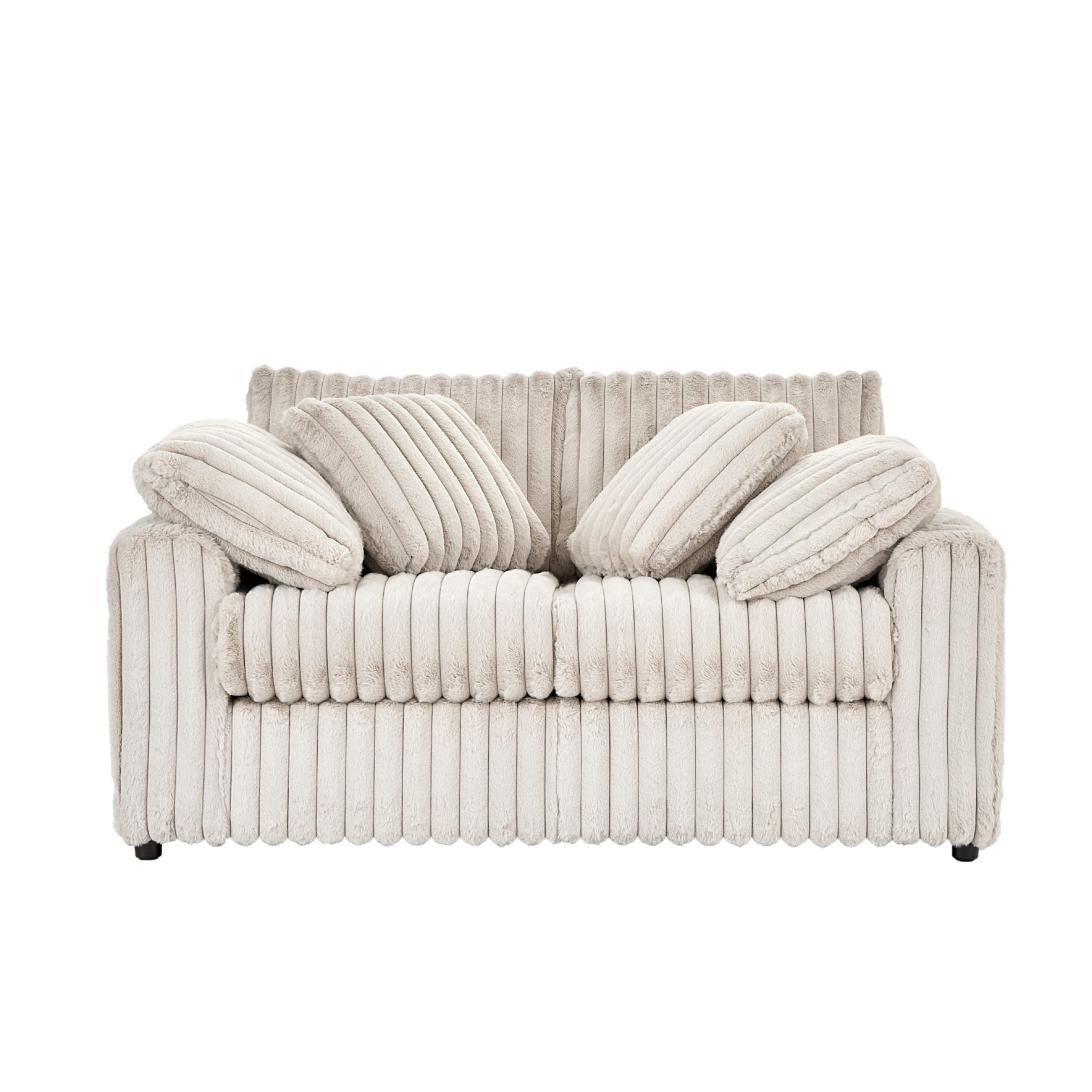Roundhill Furniture Belvoir Upholstered Stationary Loveseat - Soft Fabric Sofa for Living Room, Small Space & Apartment | Comfortable Two-Seater Couch for Home Decor