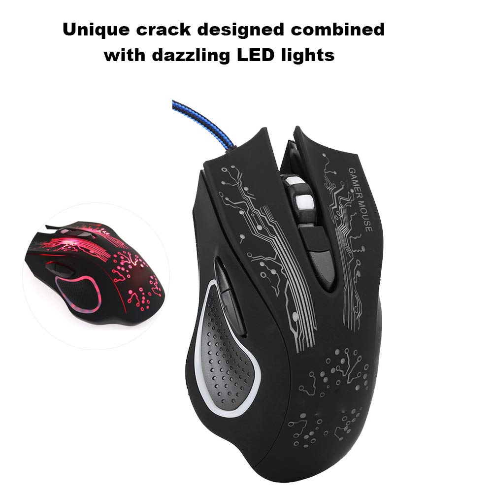 Zunate Gaming Keyboard and X11 USB Wired Mouse Combo with LED Backlit - 6-Key Ergonomic Design for PC, Laptop, Home & Office Use - Plug & Play (Black) | Perfect for Gaming, Work & Productivity