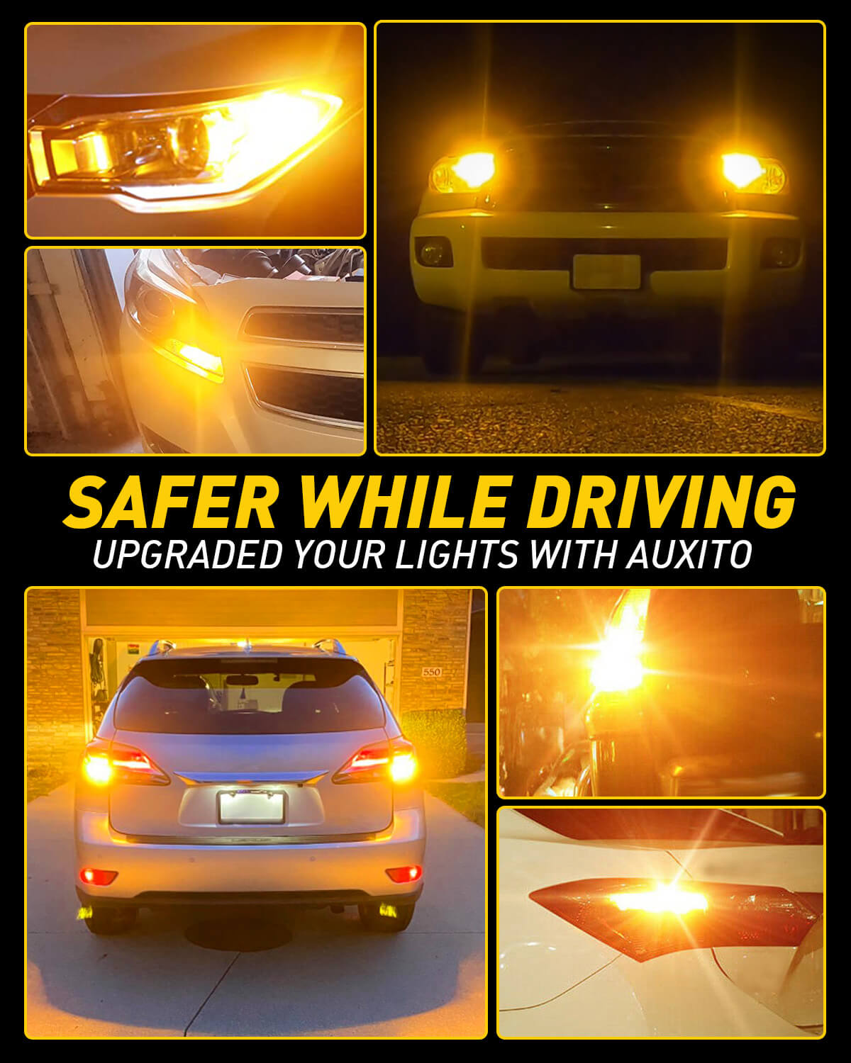 Newly Upgraded 3157 3156 LED Bulb Amber Turn Signal Light - CANBUS Error Free, Anti Hyper Flash, Built-in Load Resistor - Perfect for Car, Truck, SUV & Motorcycle Turn Signals