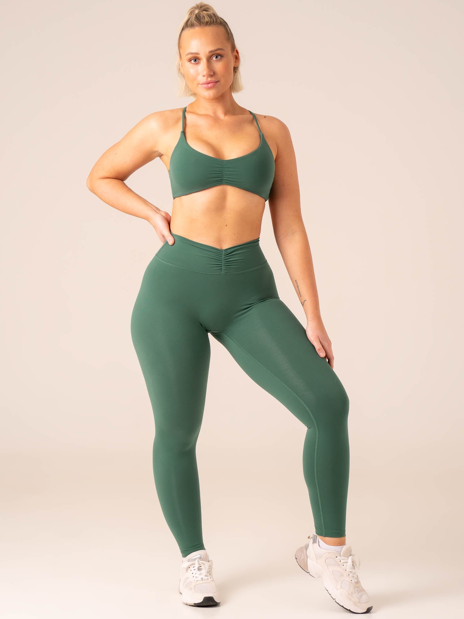 Tempo Sports Bra for Women - Breathable High Support Workout Top in College Green | Perfect for Yoga, Running & Gym Fitness
