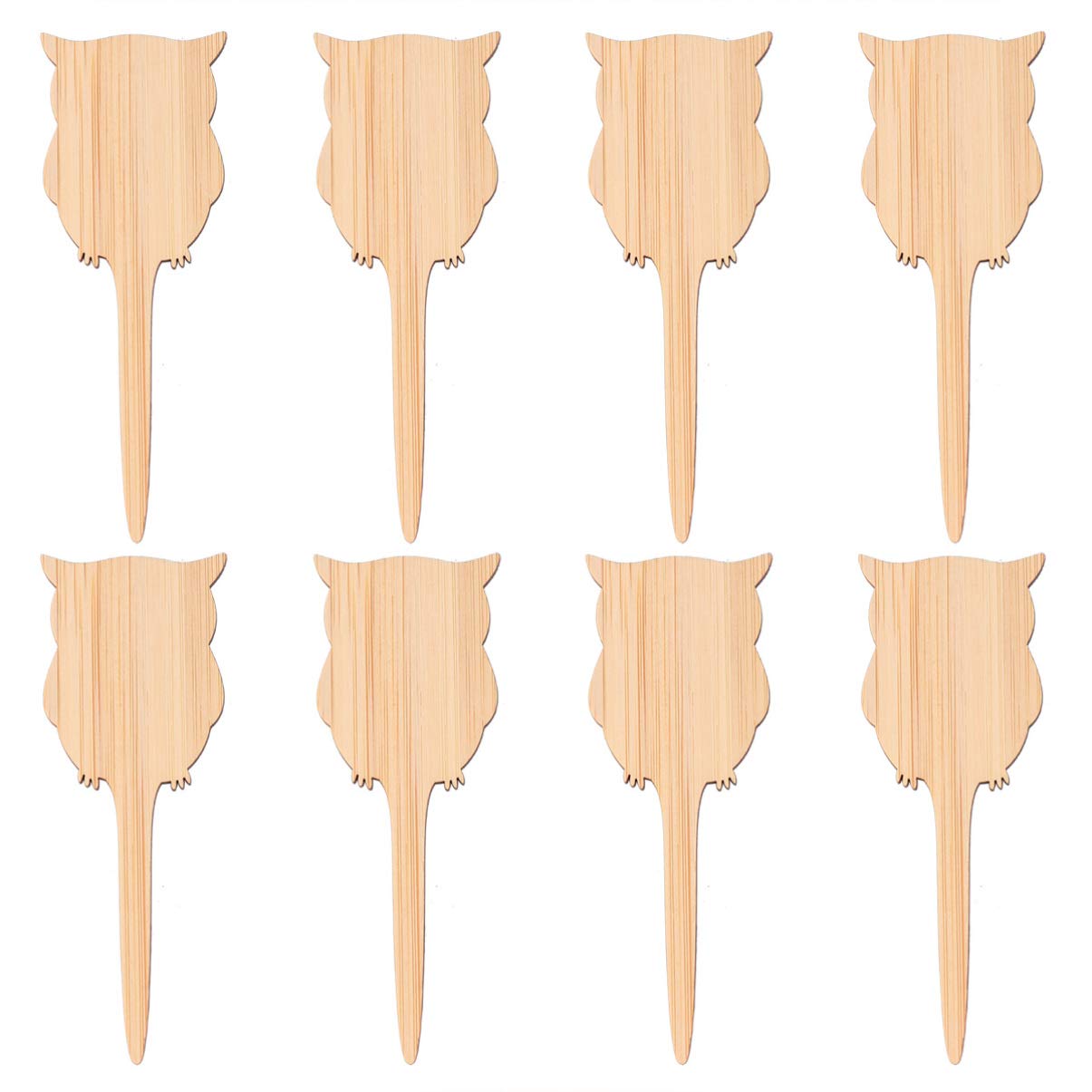 Hemoton 30PCS Wooden Plant Labels - Blank Handwriting Garden Markers for Flowers, Herbs, Vegetables | Decorative Nursery Tags with Owl Design for Indoor/Outdoor Gardening, Greenhouses & Plant Organization