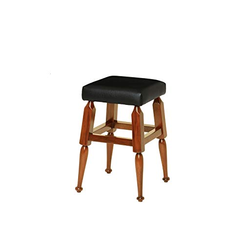 Authentic Mayan Low Barstool - Black & Honey Finish Bar Height Stool for Kitchen Island, Breakfast Bar, or Home Pub Decor