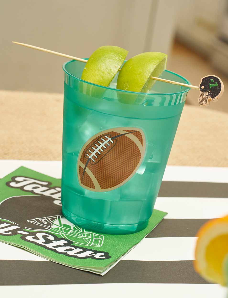 Tailgate Frost Flex Cups - 8 Pack Insulated Football Design Beer & Soda Cups for Game Day, BBQs, and Outdoor Parties - BPA-Free & Dishwasher Safe