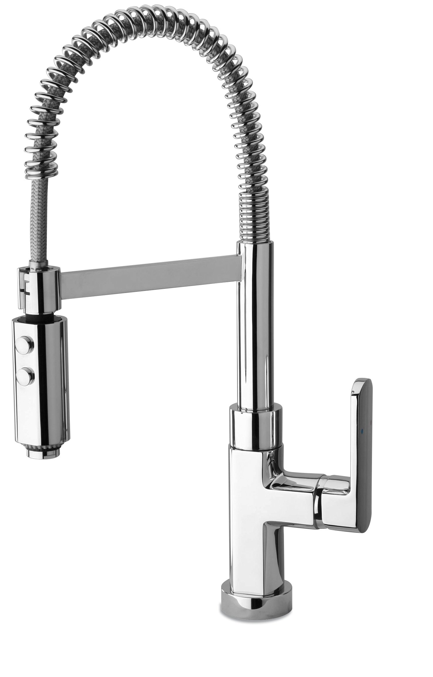 86PW557 Novello Single Handle Kitchen Faucet with Spring Spout, Brushed Nickel - High Arc Pull Down Sprayer for Modern Kitchen Sink, Easy Installation & Durable Finish