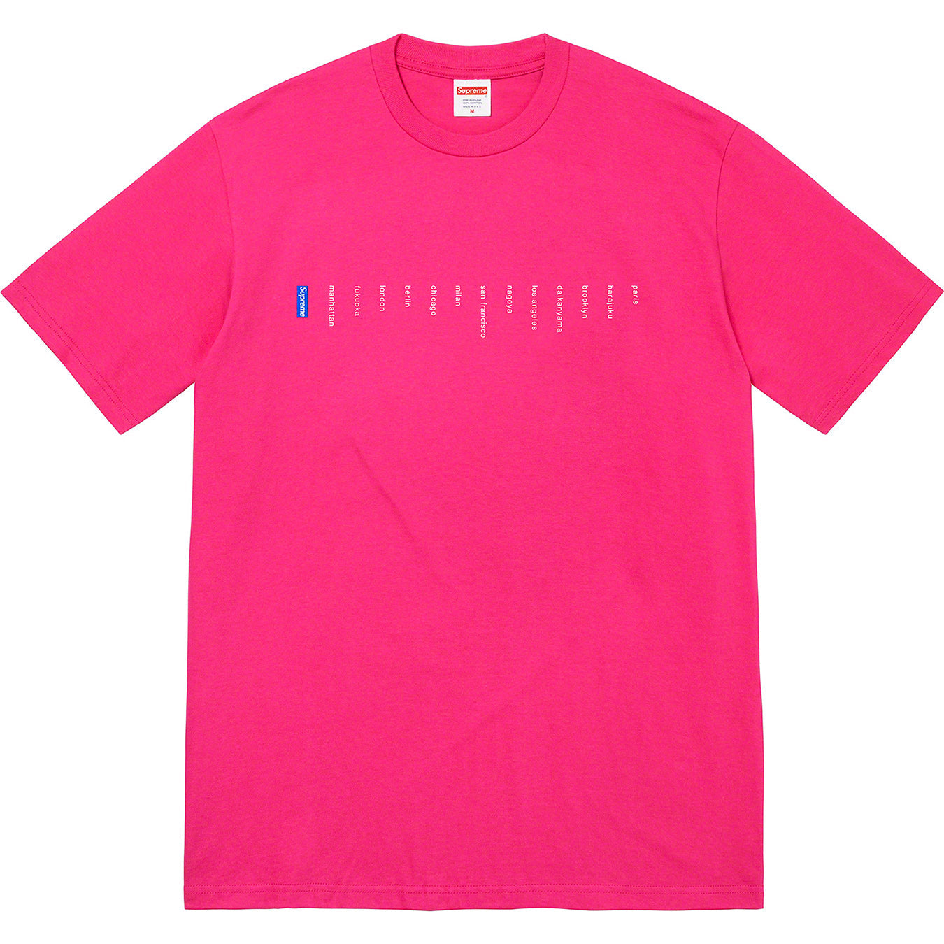 Supreme Location Graphic T-Shirt for Men & Women - Soft Cotton Pink Tee - Streetwear Fashion for Casual Wear & Urban Style