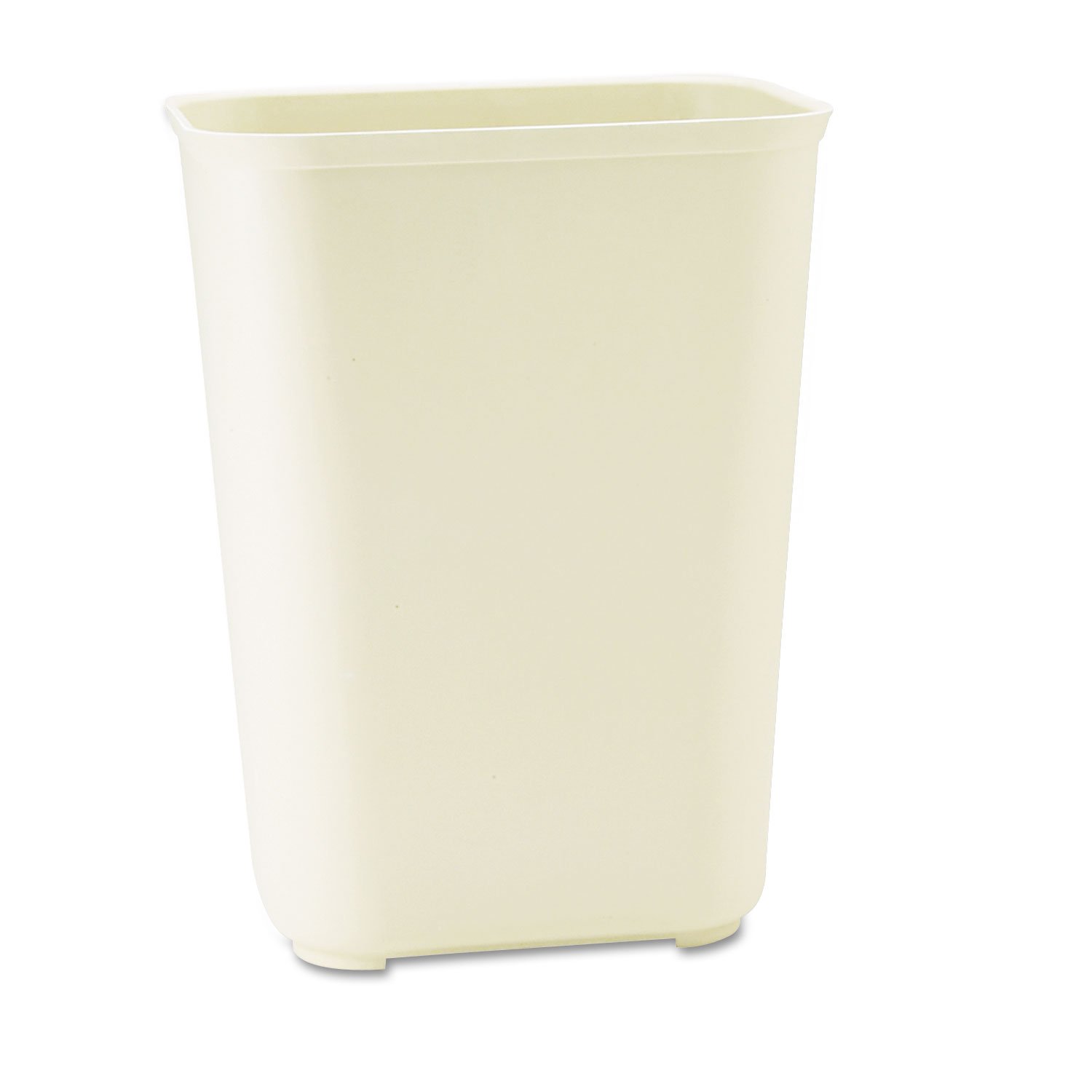 Rubbermaid Commercial 254400BG 10-Gallon Fire-Resistant Rectangular Wastebasket - Fiberglass Trash Can for Office, Kitchen & High-Traffic Areas - Beige